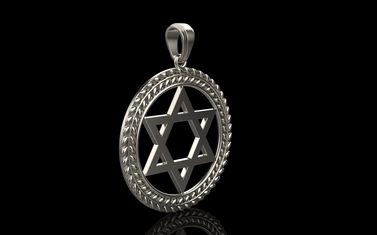 Star of david pendant model 1219 3D print model_16