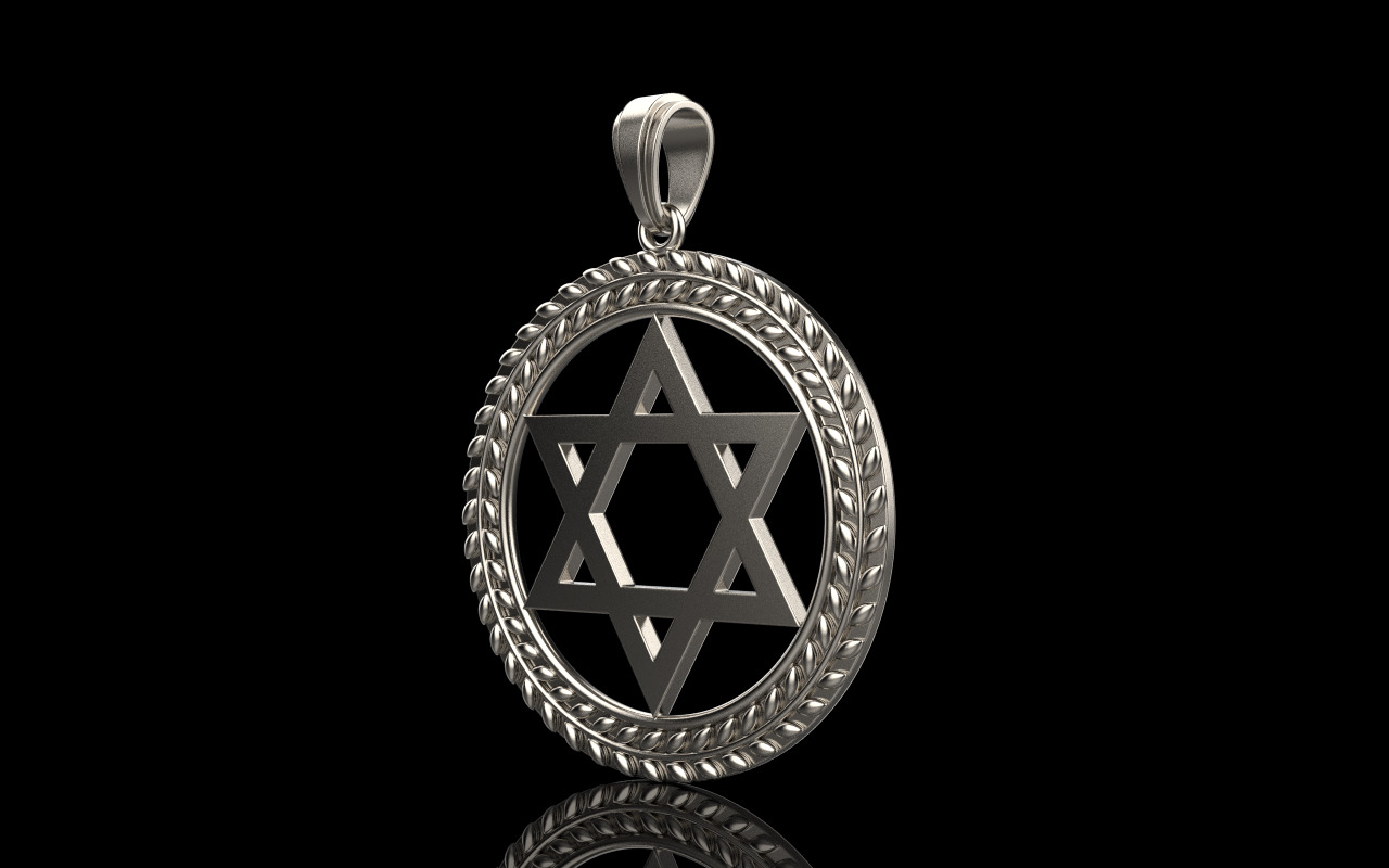 Star of david pendant model 1219 3D print model_21