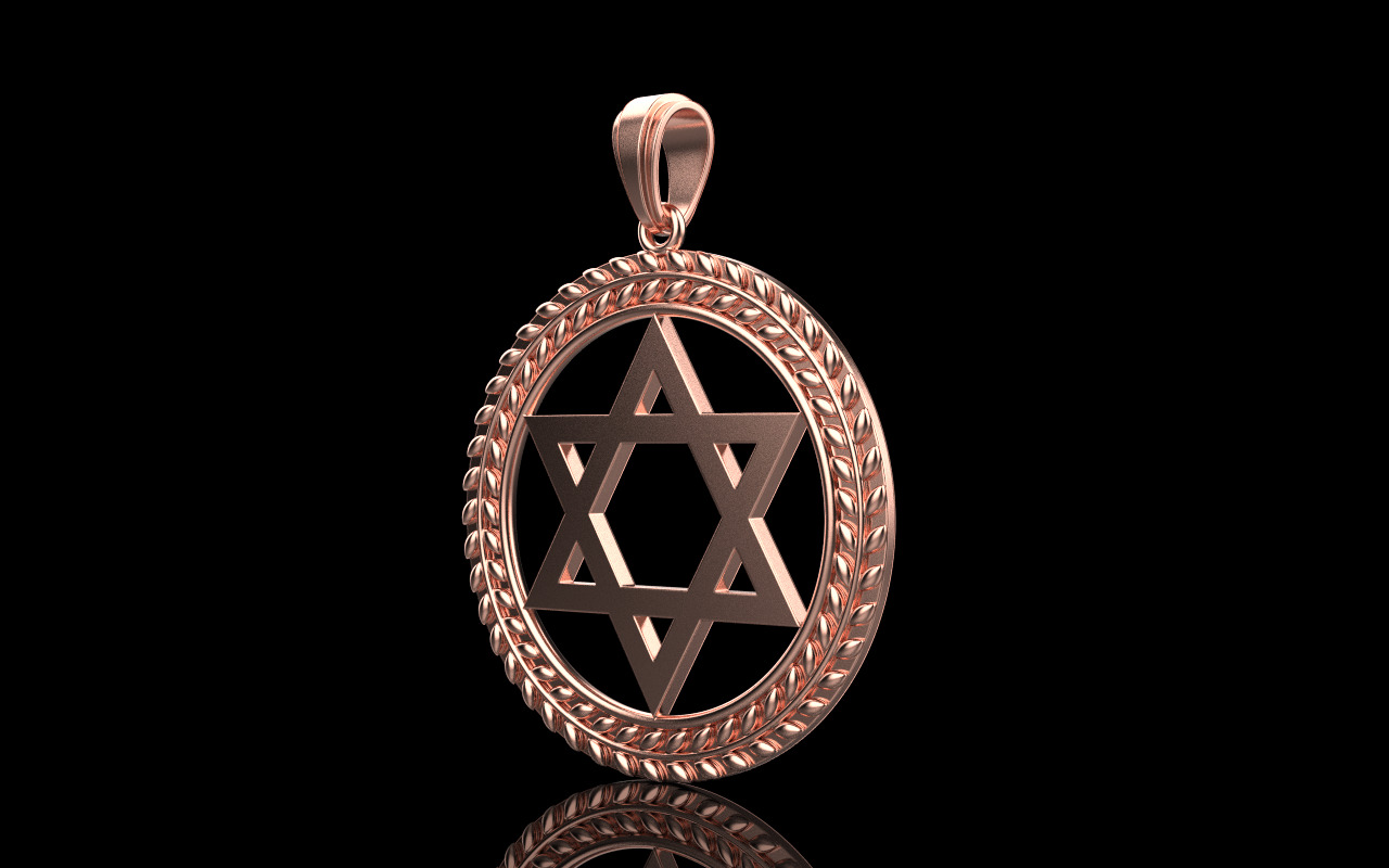 Star of david pendant model 1219 3D print model_22