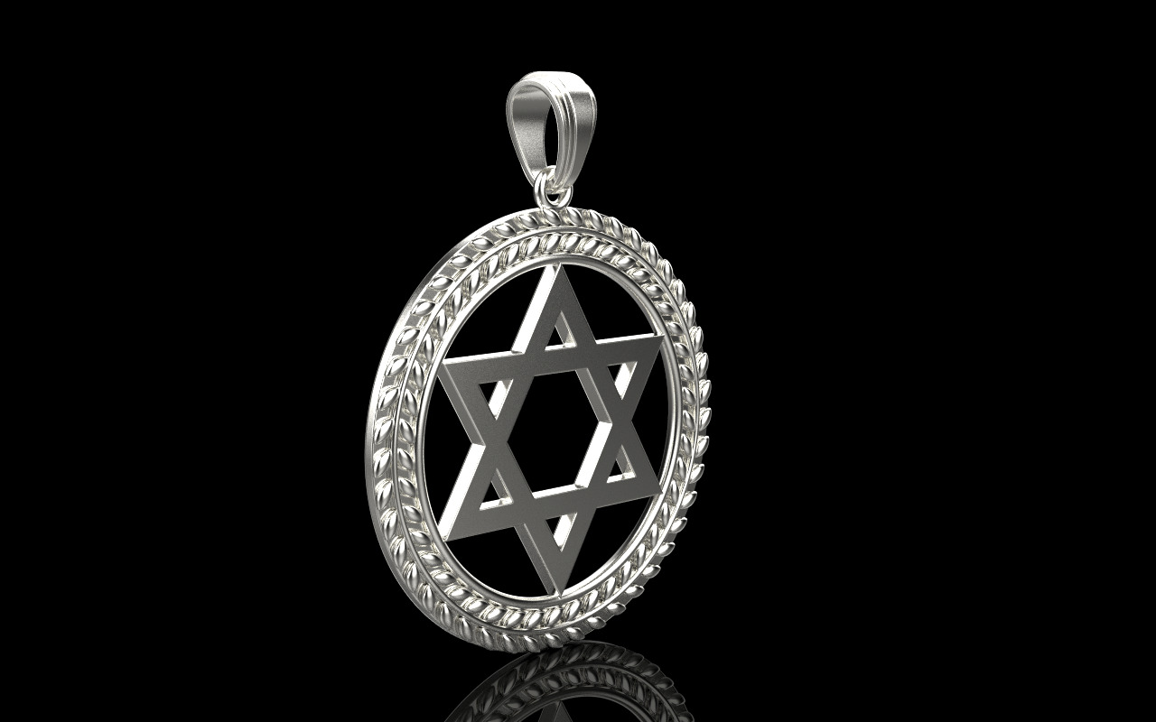 Star of david pendant model 1219 3D print model_18