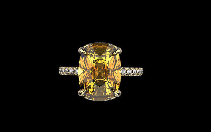Hidden halo engagement ring model 1221 3D print model