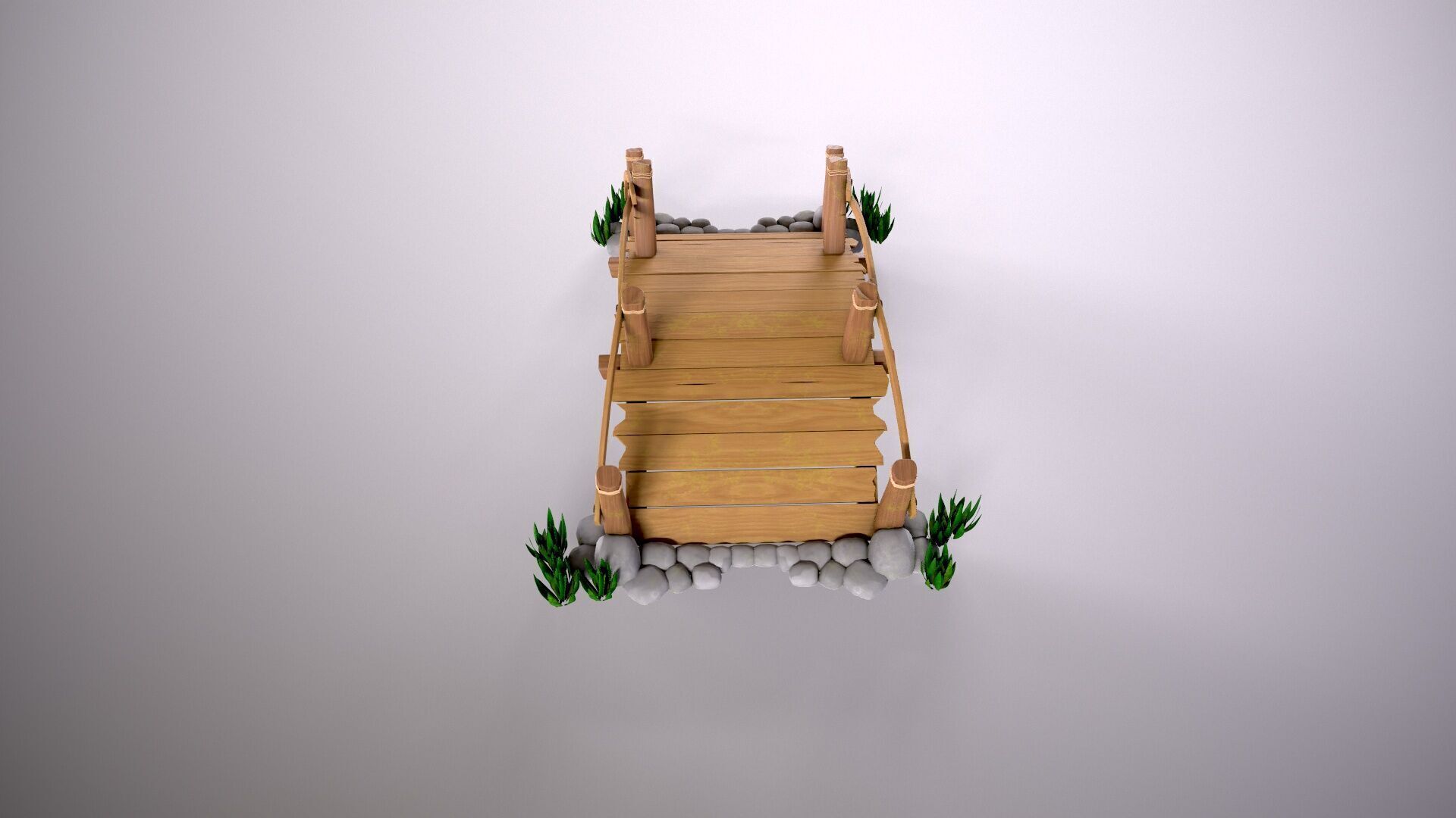 Wood Bridge 3d model Low-poly 3D model_5