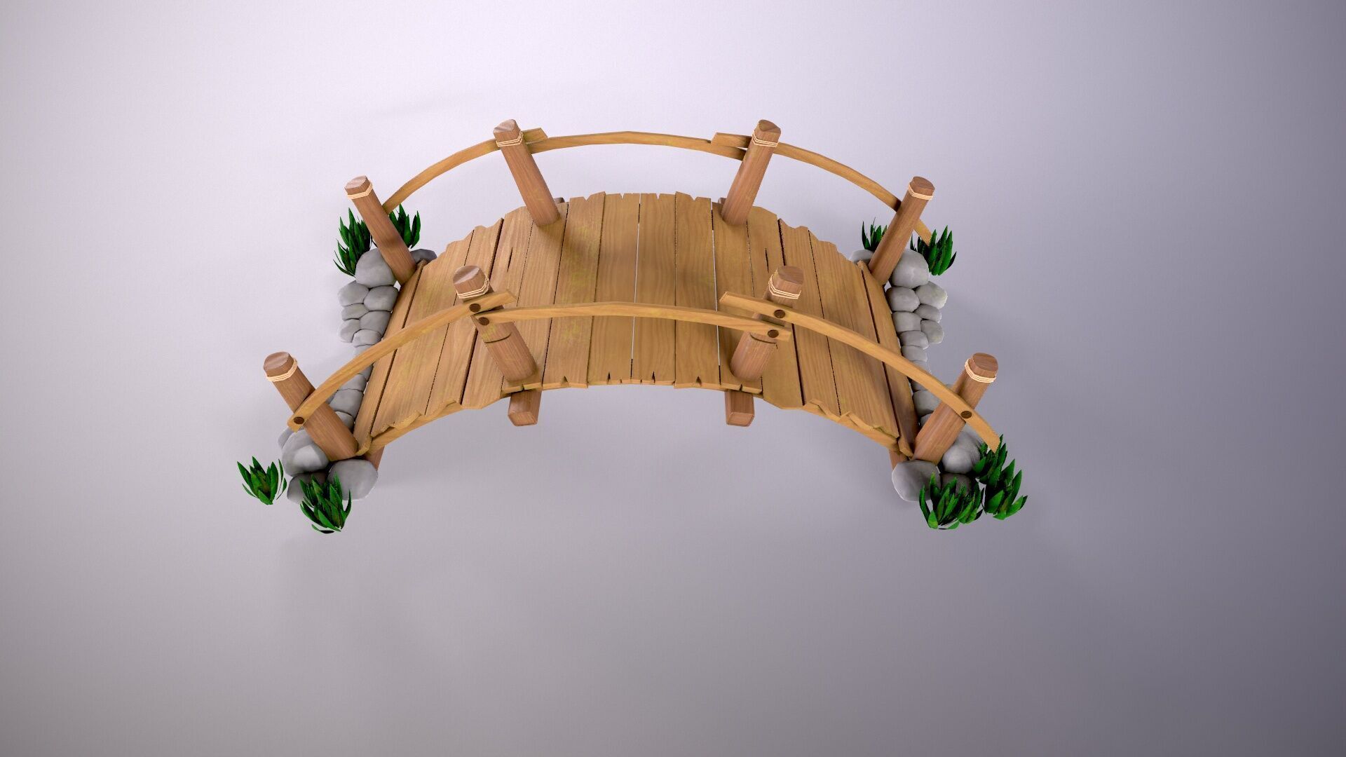 Wood Bridge 3d model Low-poly 3D model_3