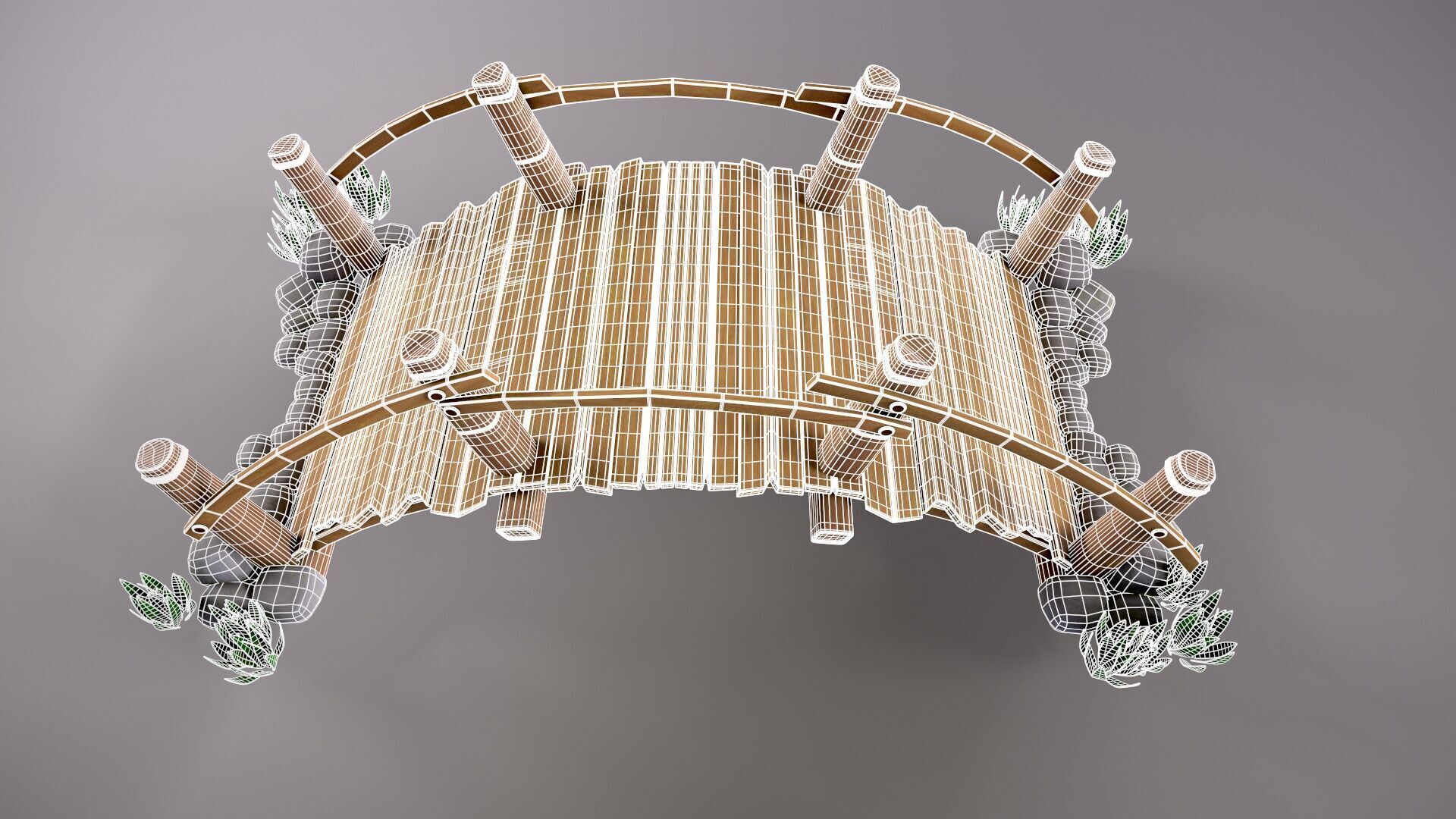 Wood Bridge 3d model Low-poly 3D model_8