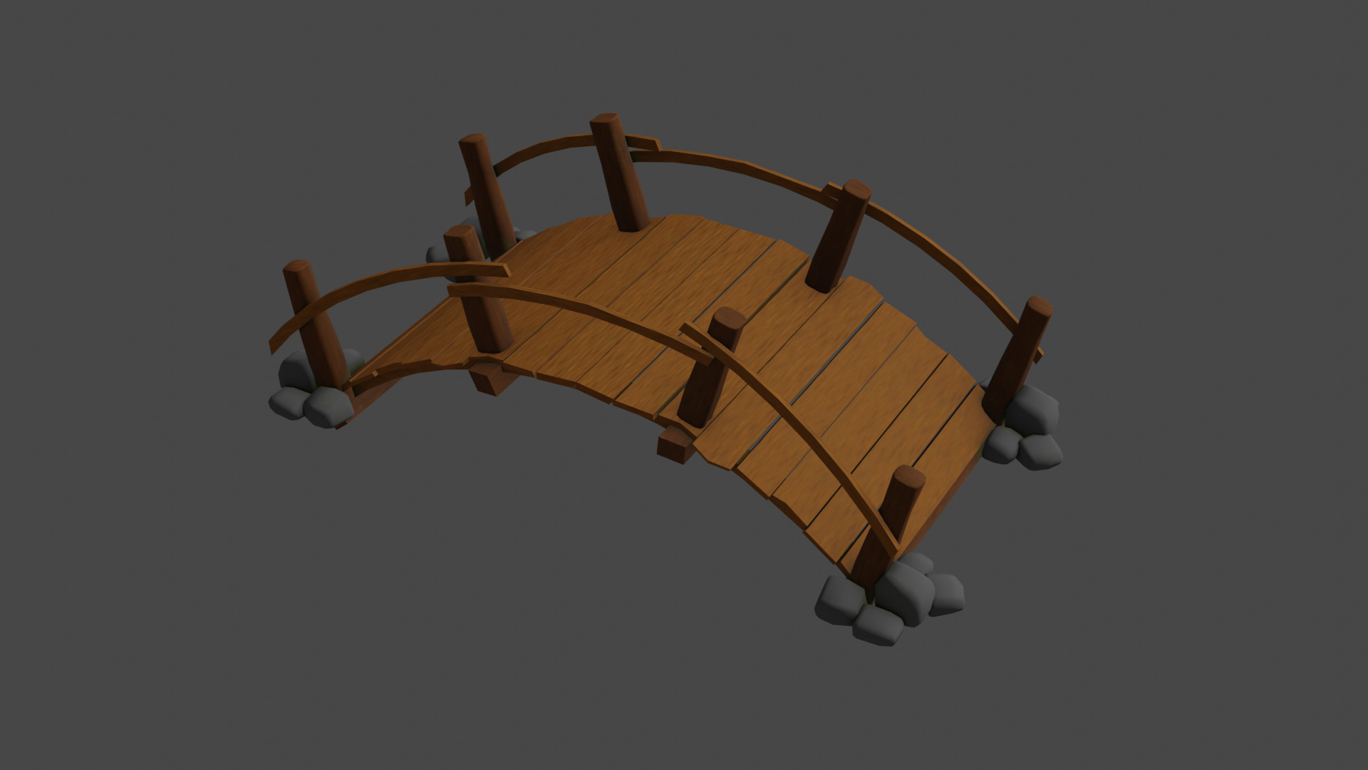 Wood Bridge 3d model Low-poly 3D model_6