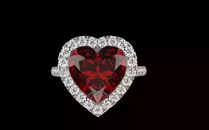 Heart shape engagement ring model 1222