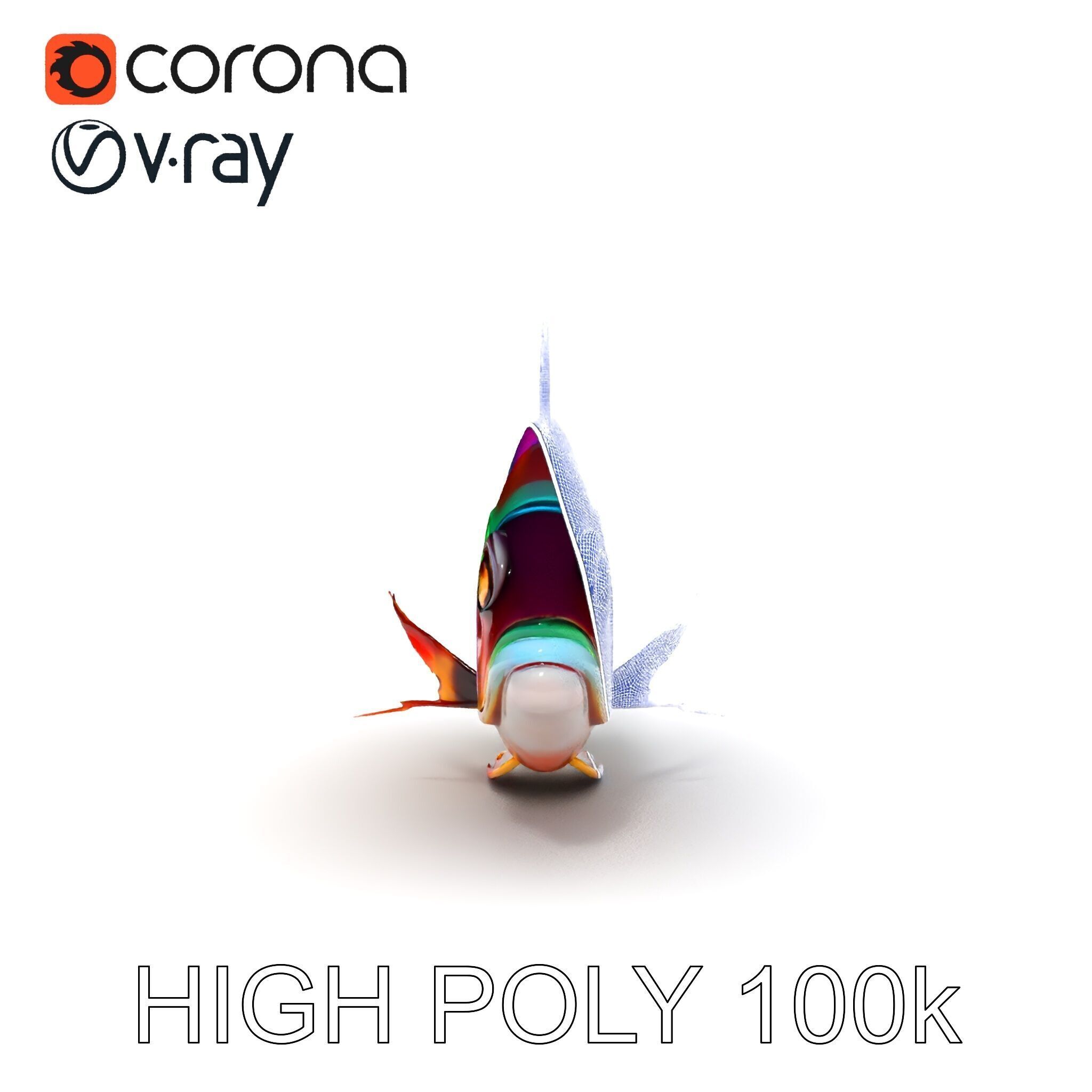 Colorful Fish Model Pack for Game and Animation Low-poly 3D model_26