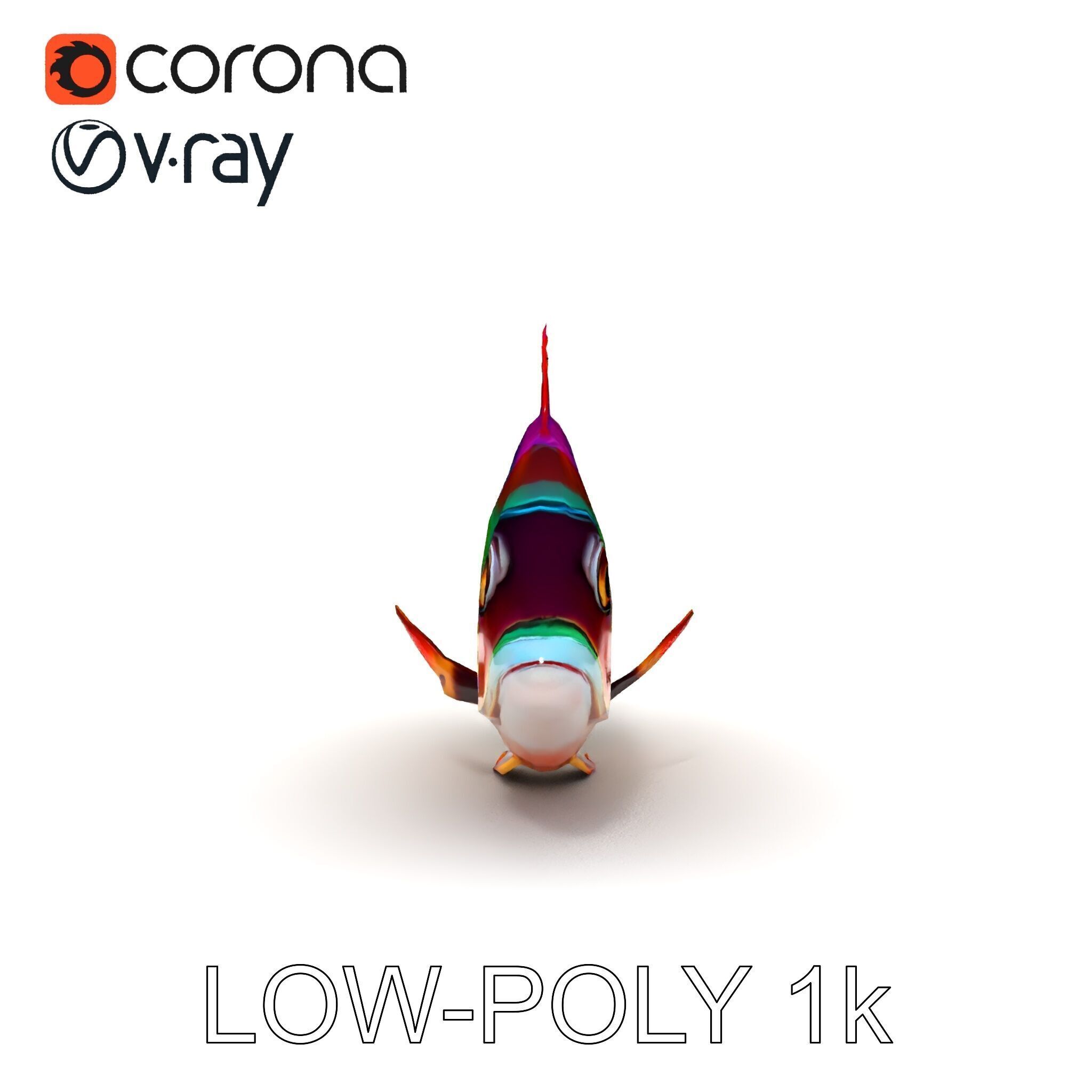 Colorful Fish Model Pack for Game and Animation Low-poly 3D model_13