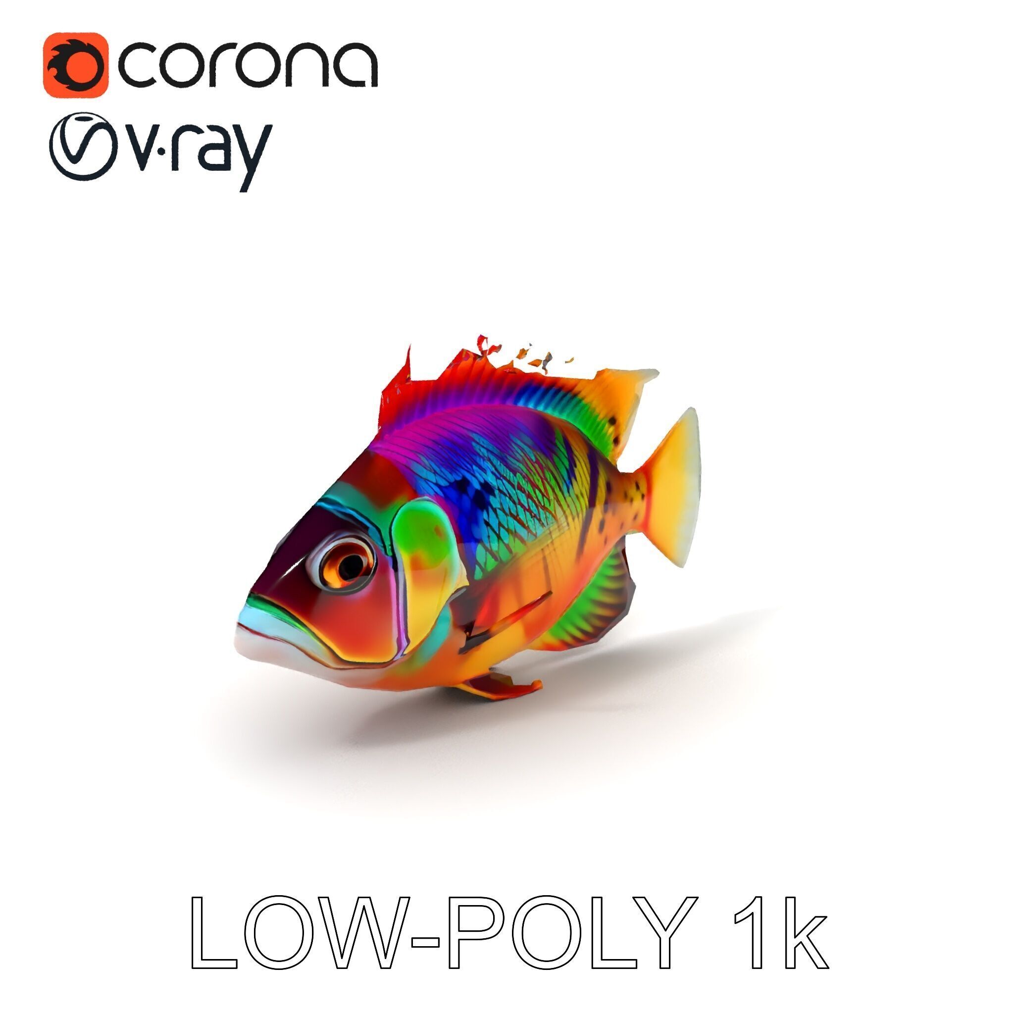 Colorful Fish Model Pack for Game and Animation Low-poly 3D model_16