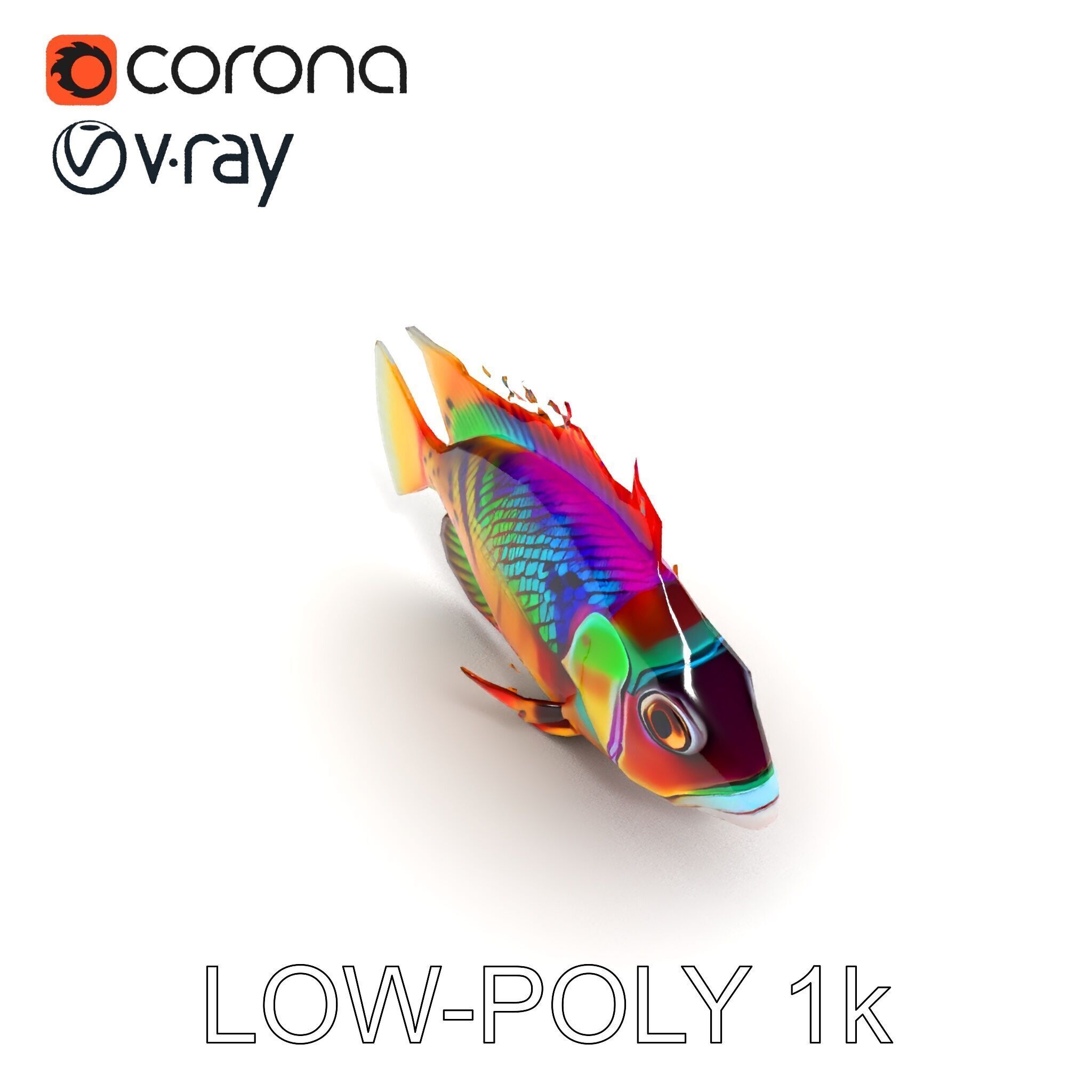 Colorful Fish Model Pack for Game and Animation Low-poly 3D model_7