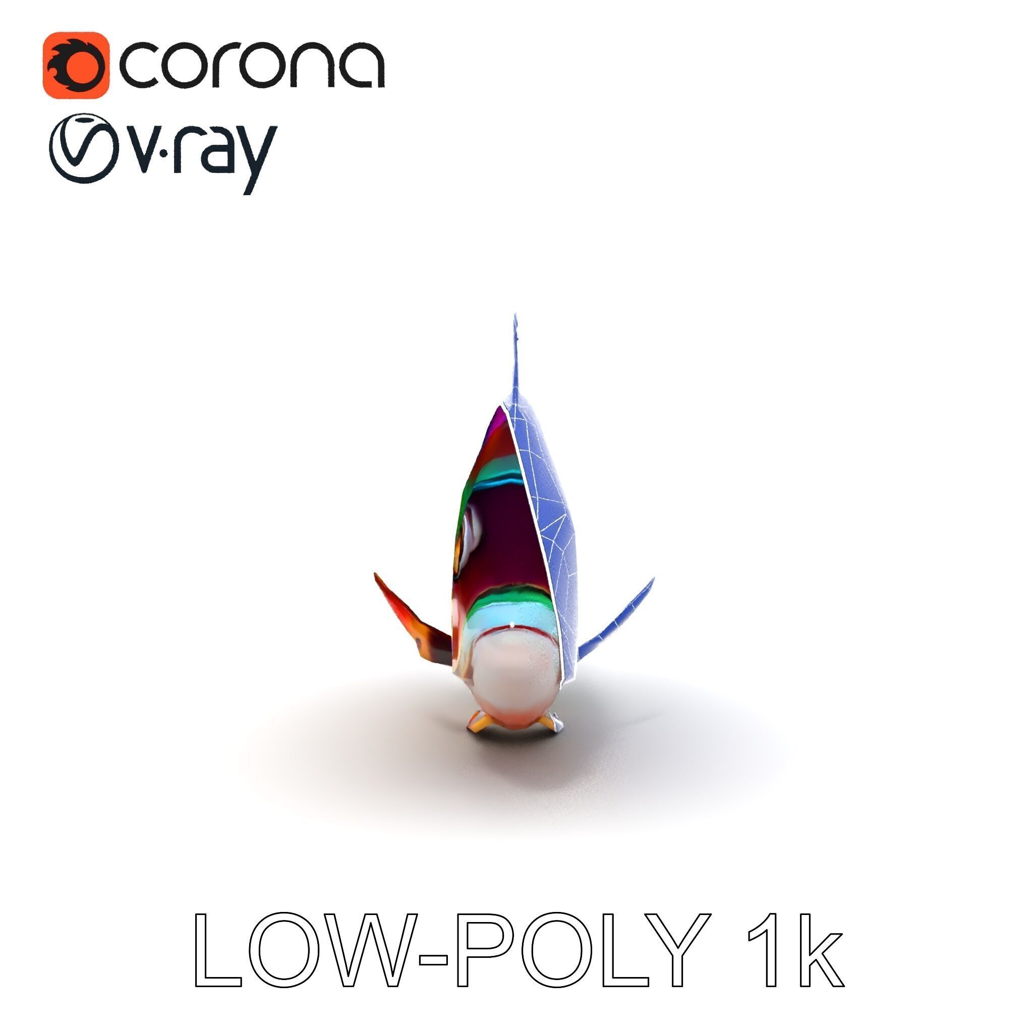 Colorful Fish Model Pack for Game and Animation Low-poly 3D model_19