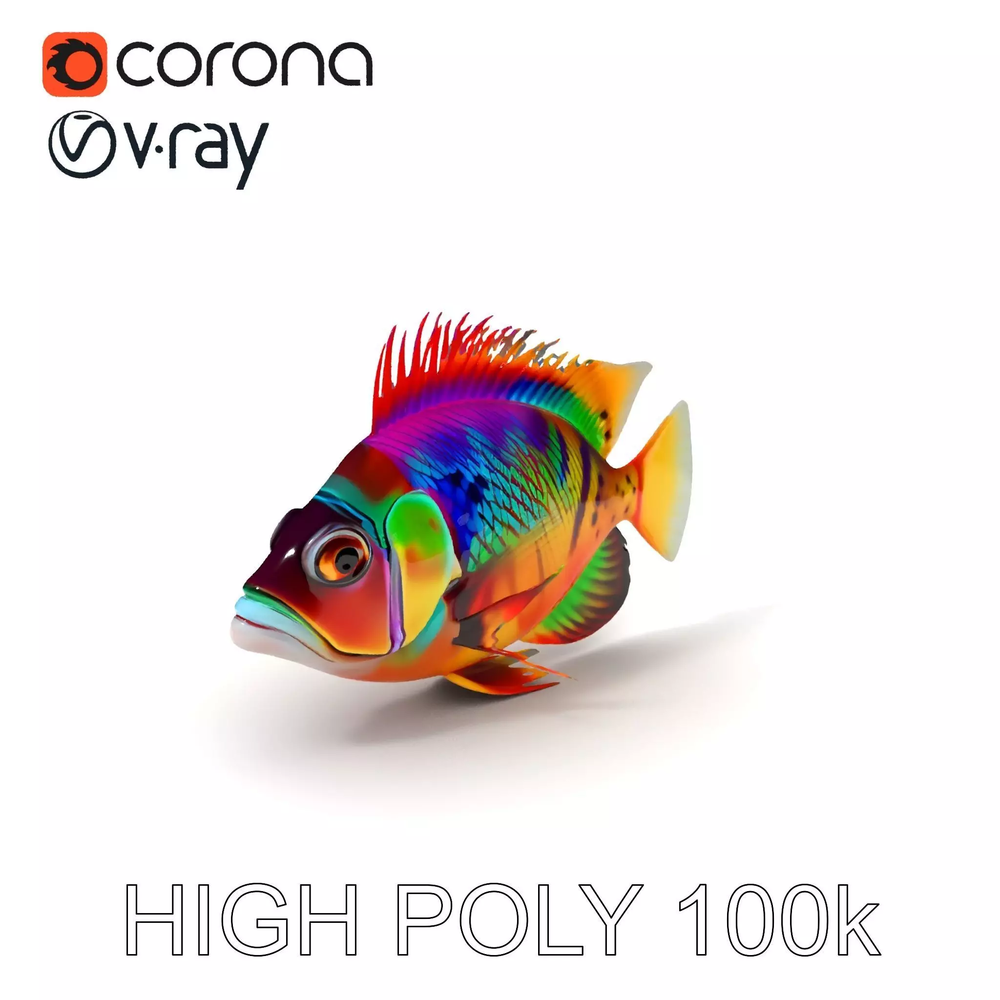 Colorful Fish Model Pack for Game and Animation Low-poly 3D model_0
