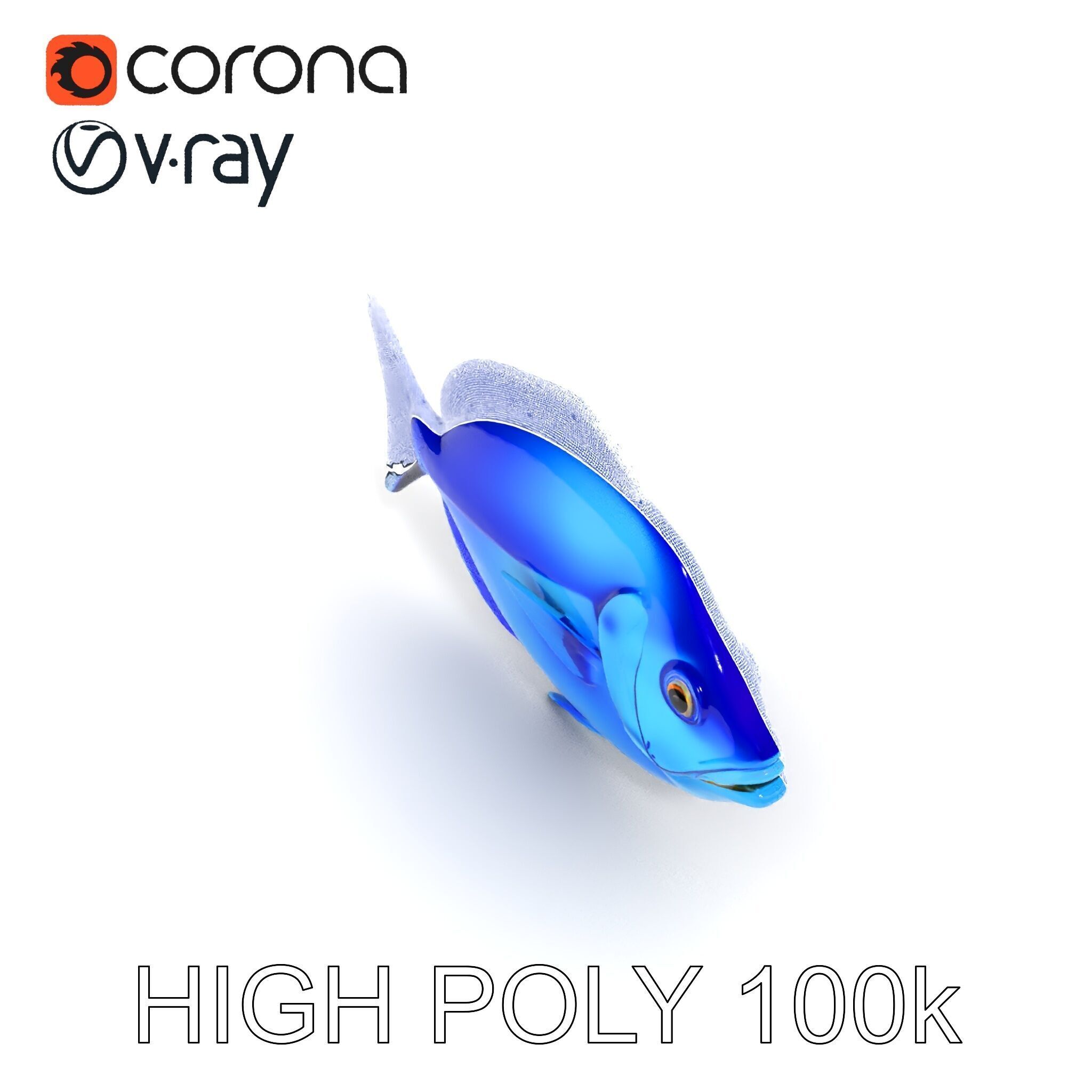 Blue Fish Model Pack for Aquatic Scenes Low-poly 3D model_19
