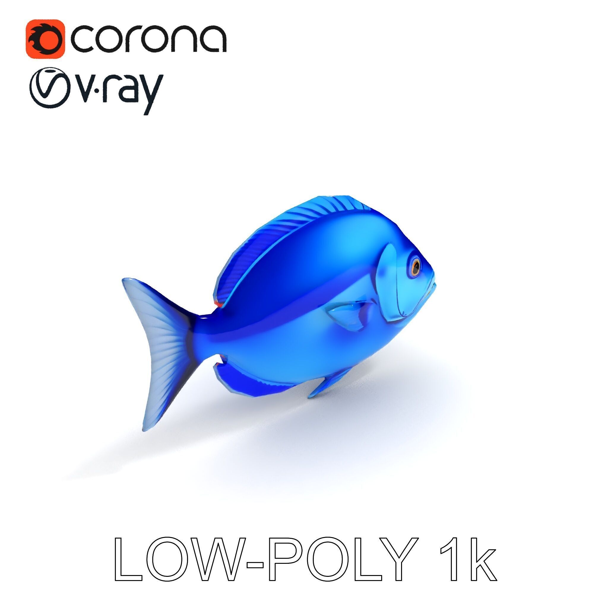 Blue Fish Model Pack for Aquatic Scenes Low-poly 3D model_29