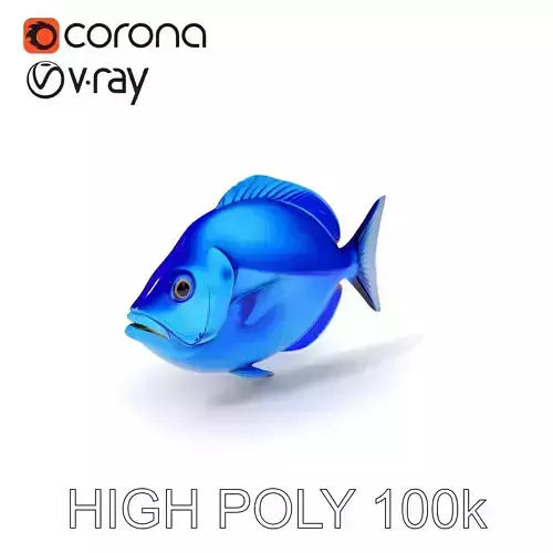 Blue Fish Model Pack for Aquatic Scenes Low-poly 3D model