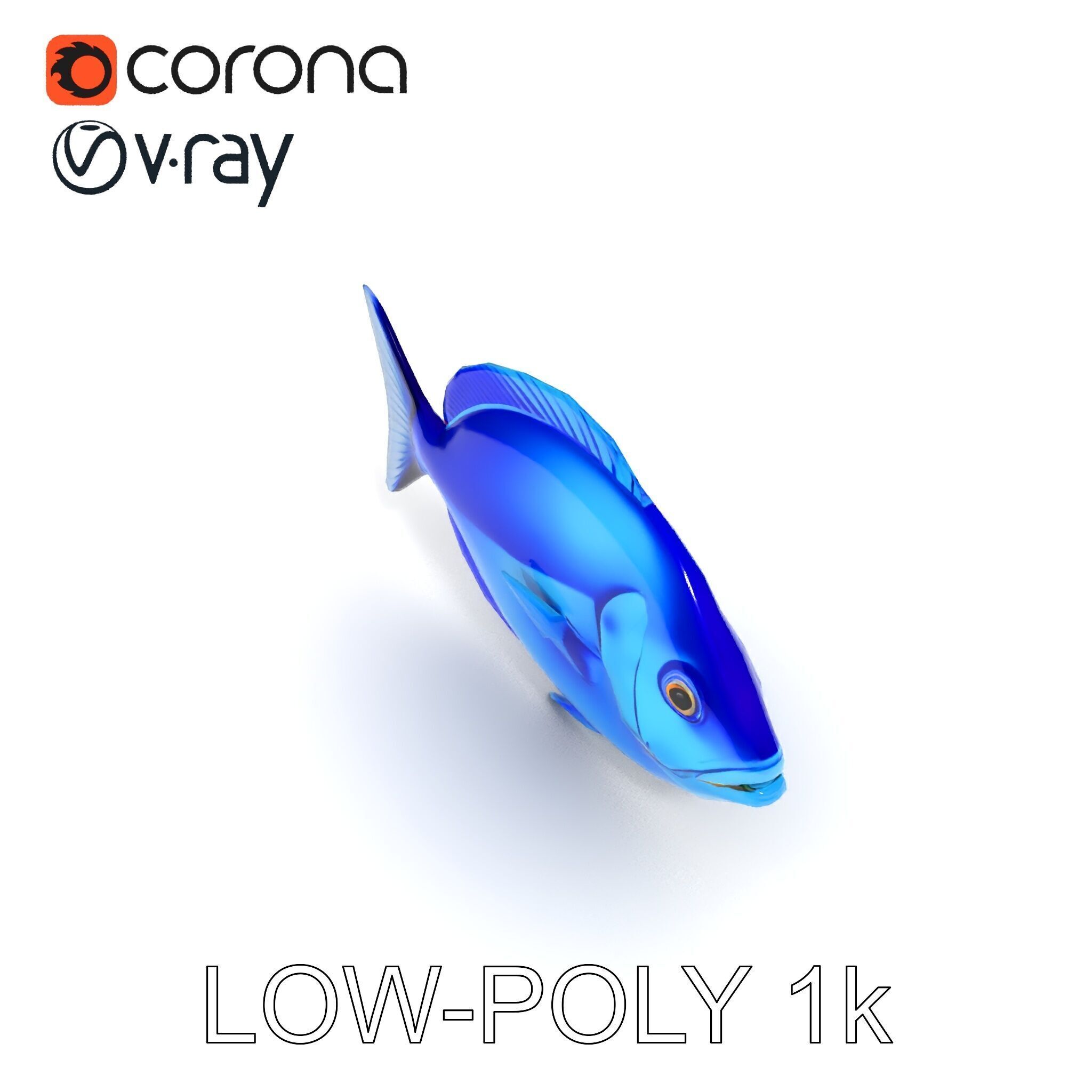 Blue Fish Model Pack for Aquatic Scenes Low-poly 3D model_15