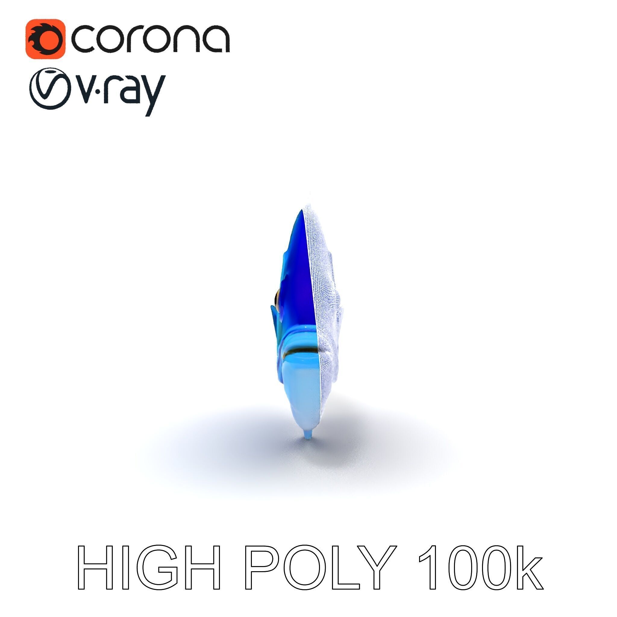 Blue Fish Model Pack for Aquatic Scenes Low-poly 3D model_27