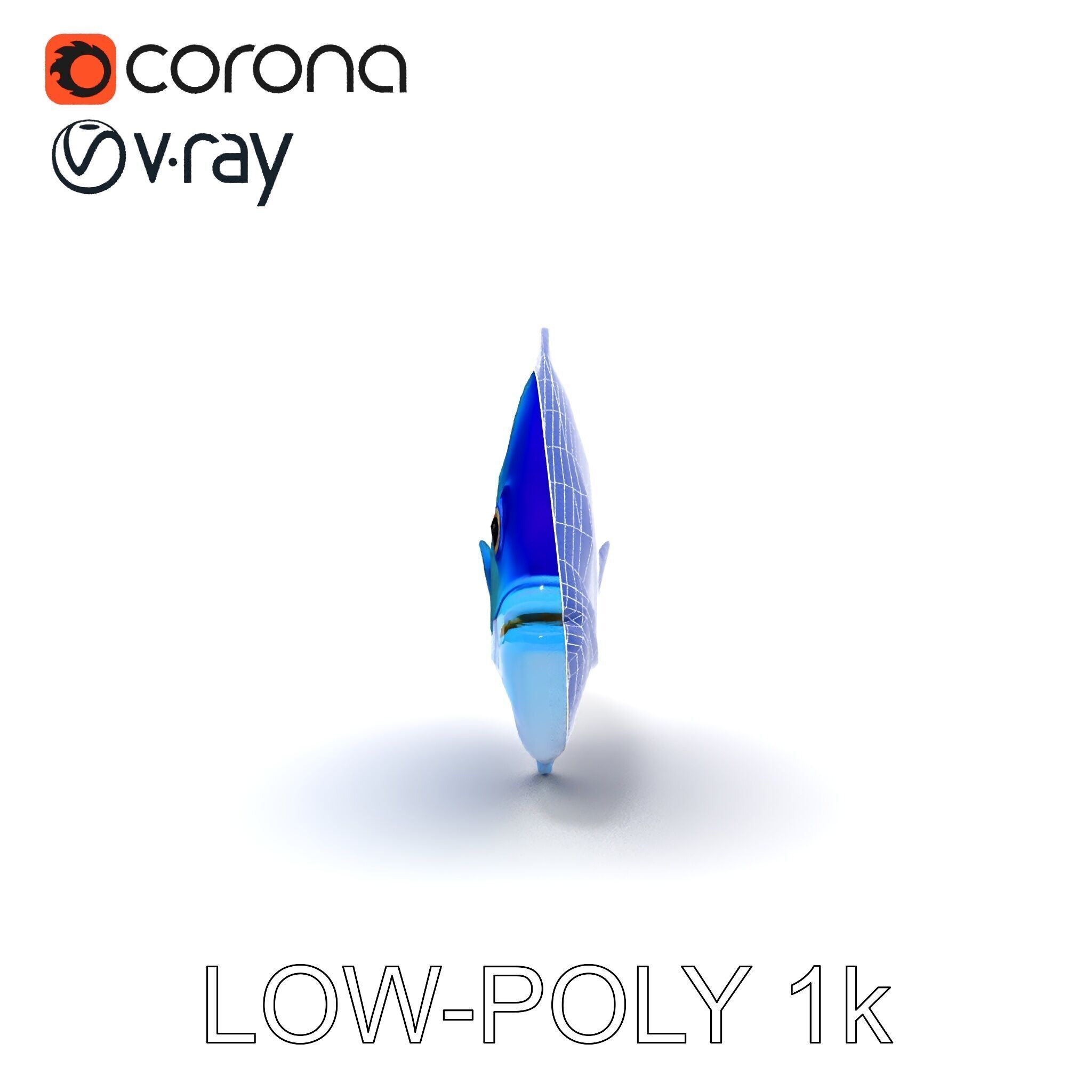 Blue Fish Model Pack for Aquatic Scenes Low-poly 3D model_9