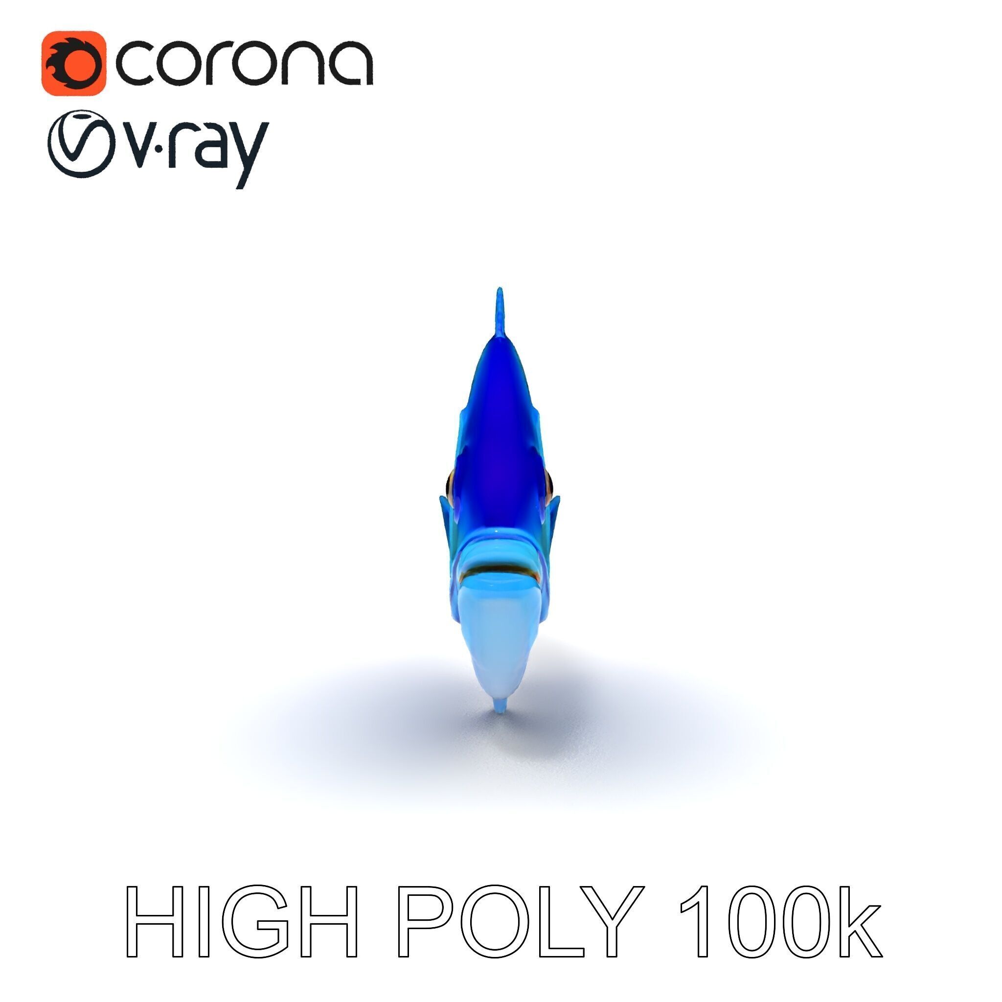 Blue Fish Model Pack for Aquatic Scenes Low-poly 3D model_24