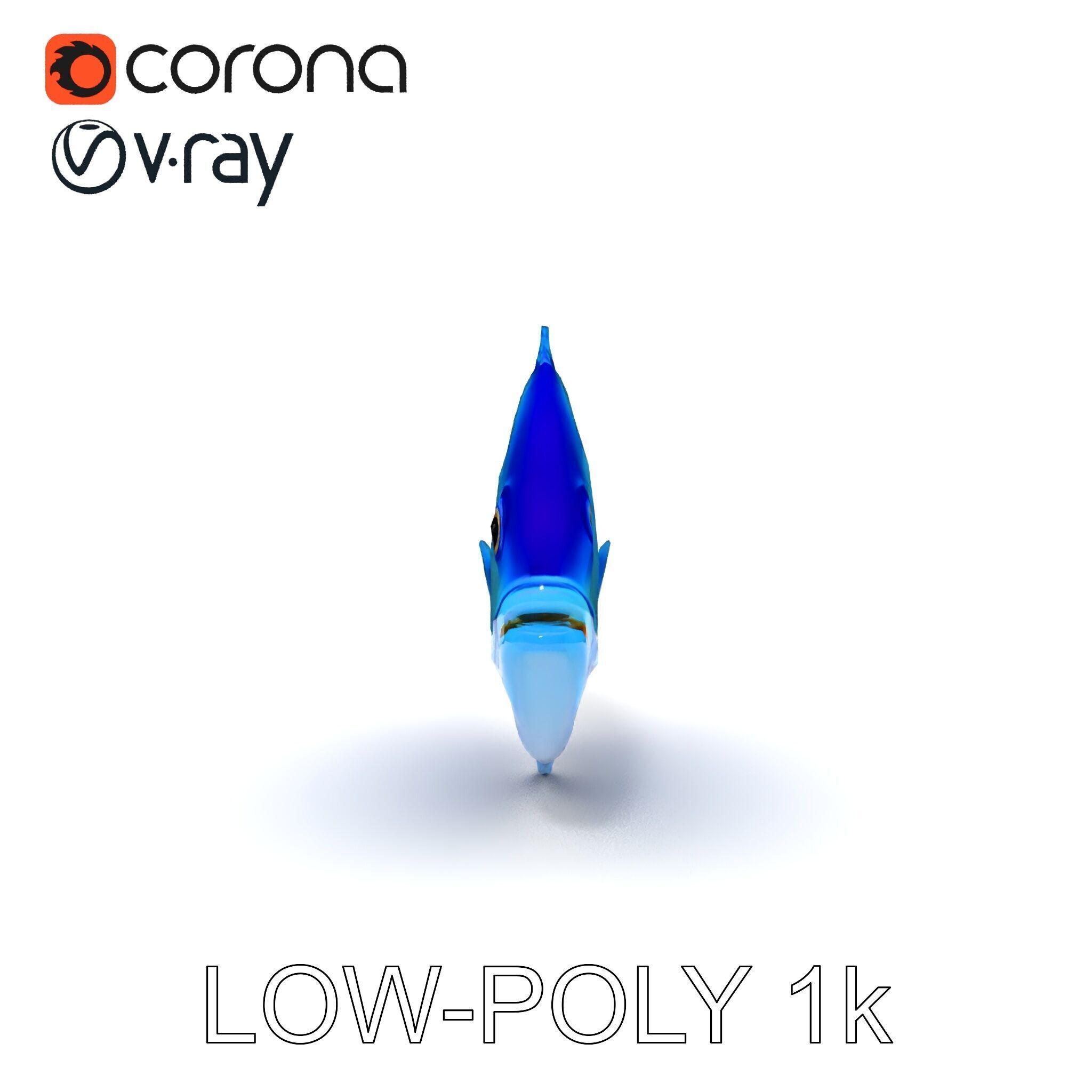 Blue Fish Model Pack for Aquatic Scenes Low-poly 3D model_23