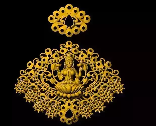 lakshmi necklace pendant 3dm file