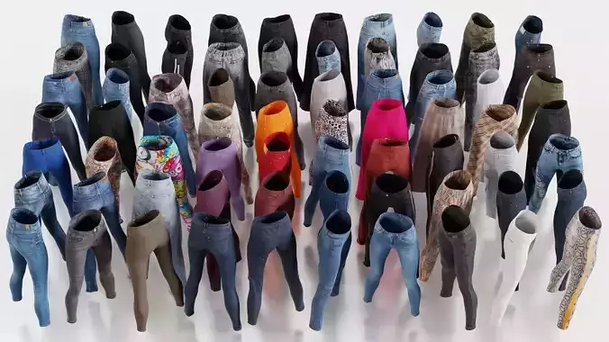 70 Realistic Pants 3D Model Collection