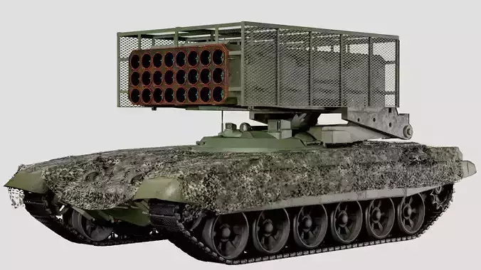TOS-1A - War in Ukraine Edition - Thermobaric Rocket Launcher Low-poly 3D model