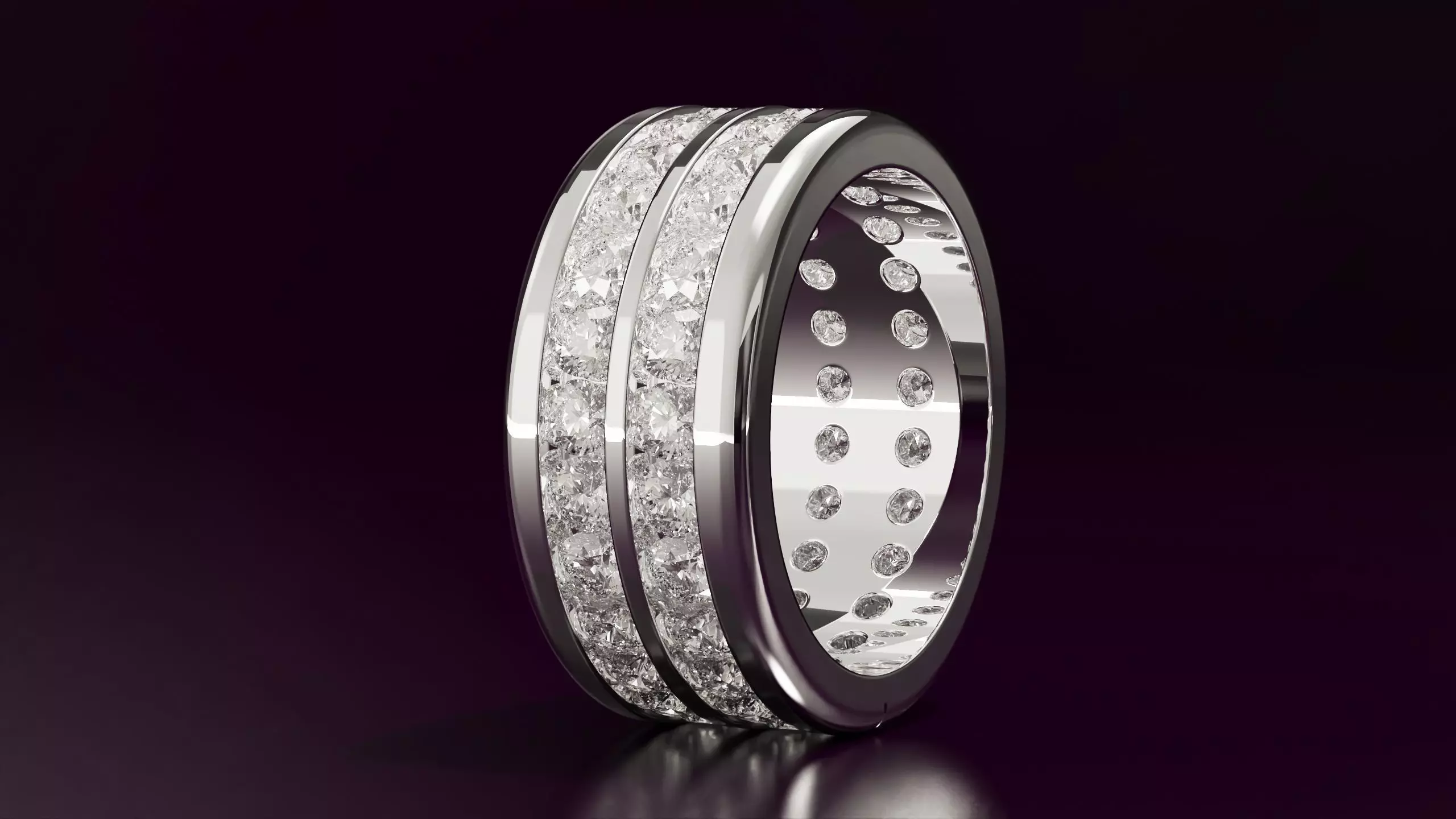 2line round cut eternity ring N02 54EU size 3D print model