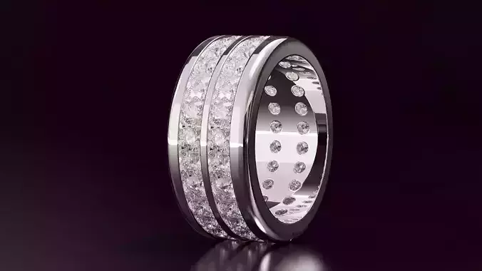 2line round cut eternity ring N02 54EU size