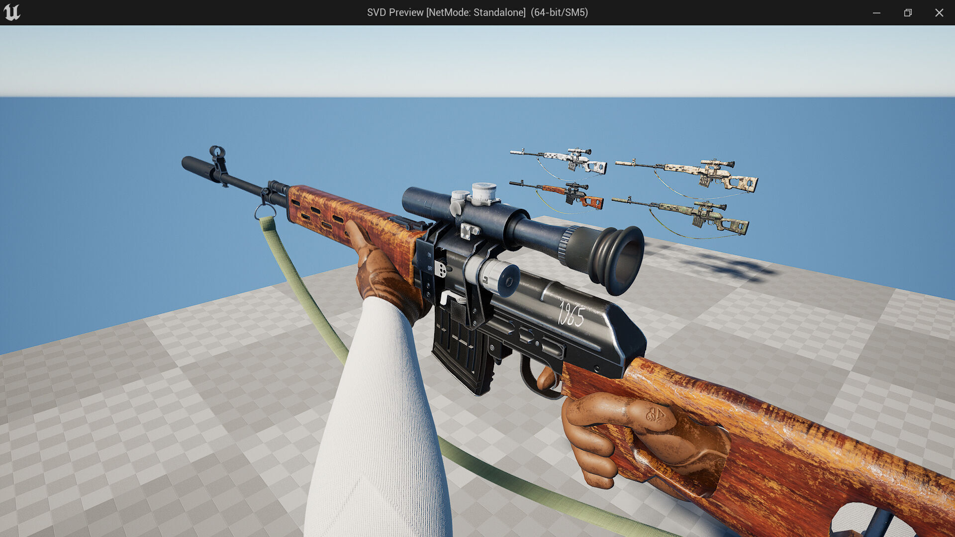 SVD Sniper Rifle Fps - Tps Low-poly 3D model_10