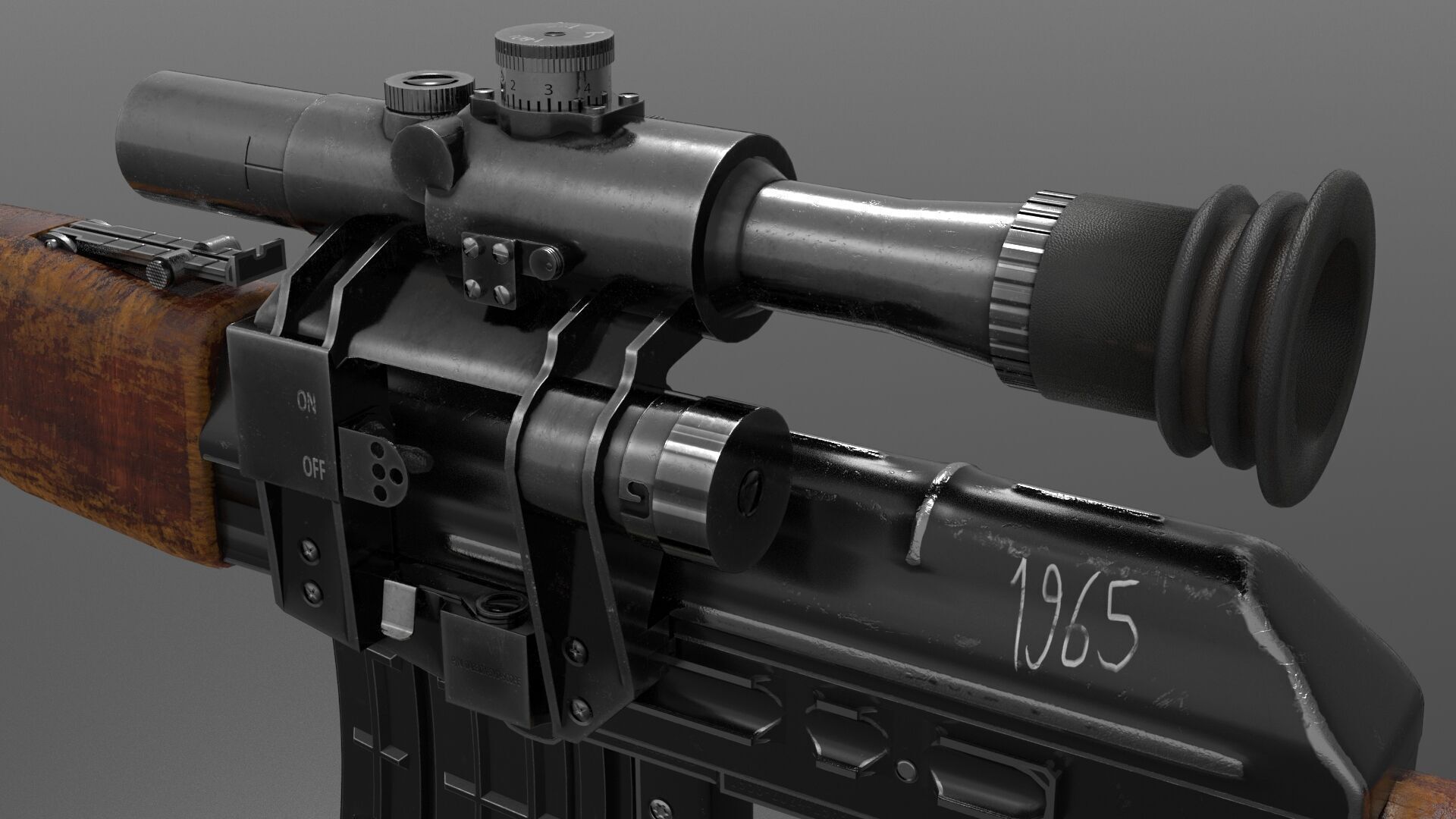 SVD Sniper Rifle Fps - Tps Low-poly 3D model_5
