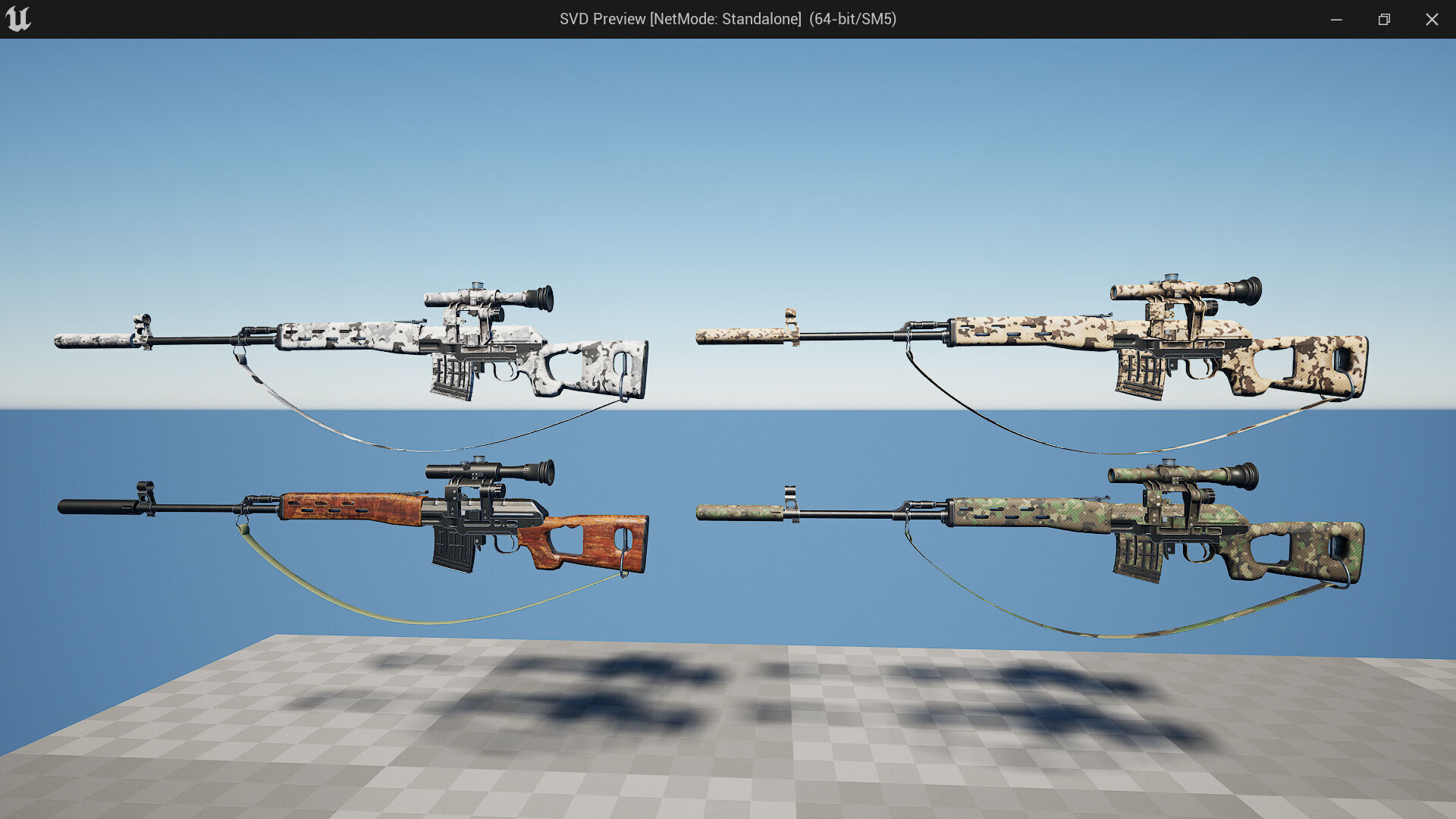 SVD Sniper Rifle Fps - Tps Low-poly 3D model_11