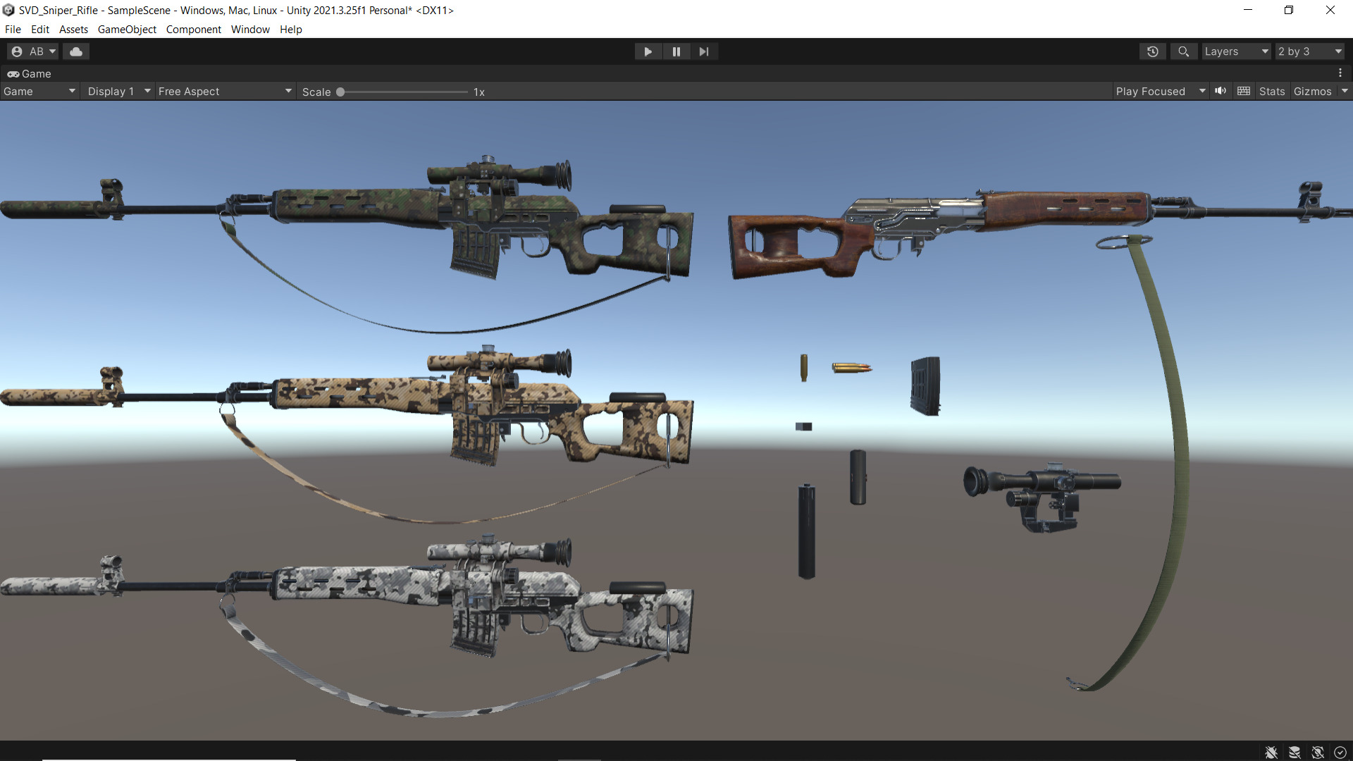 SVD Sniper Rifle Fps - Tps Low-poly 3D model_8