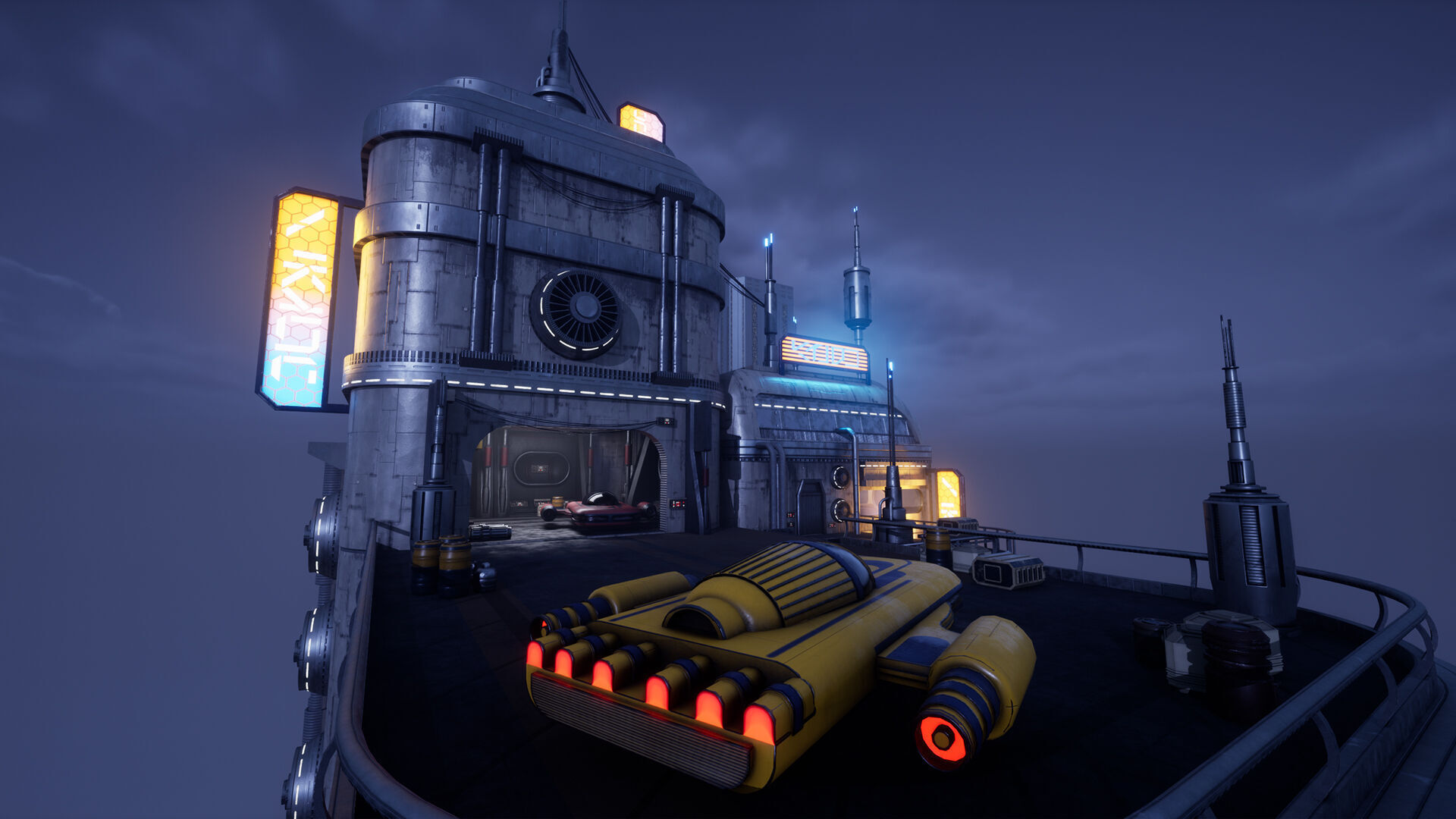 Science Fiction Flying Cantina - Unreal Engine  Low-poly 3D model_3