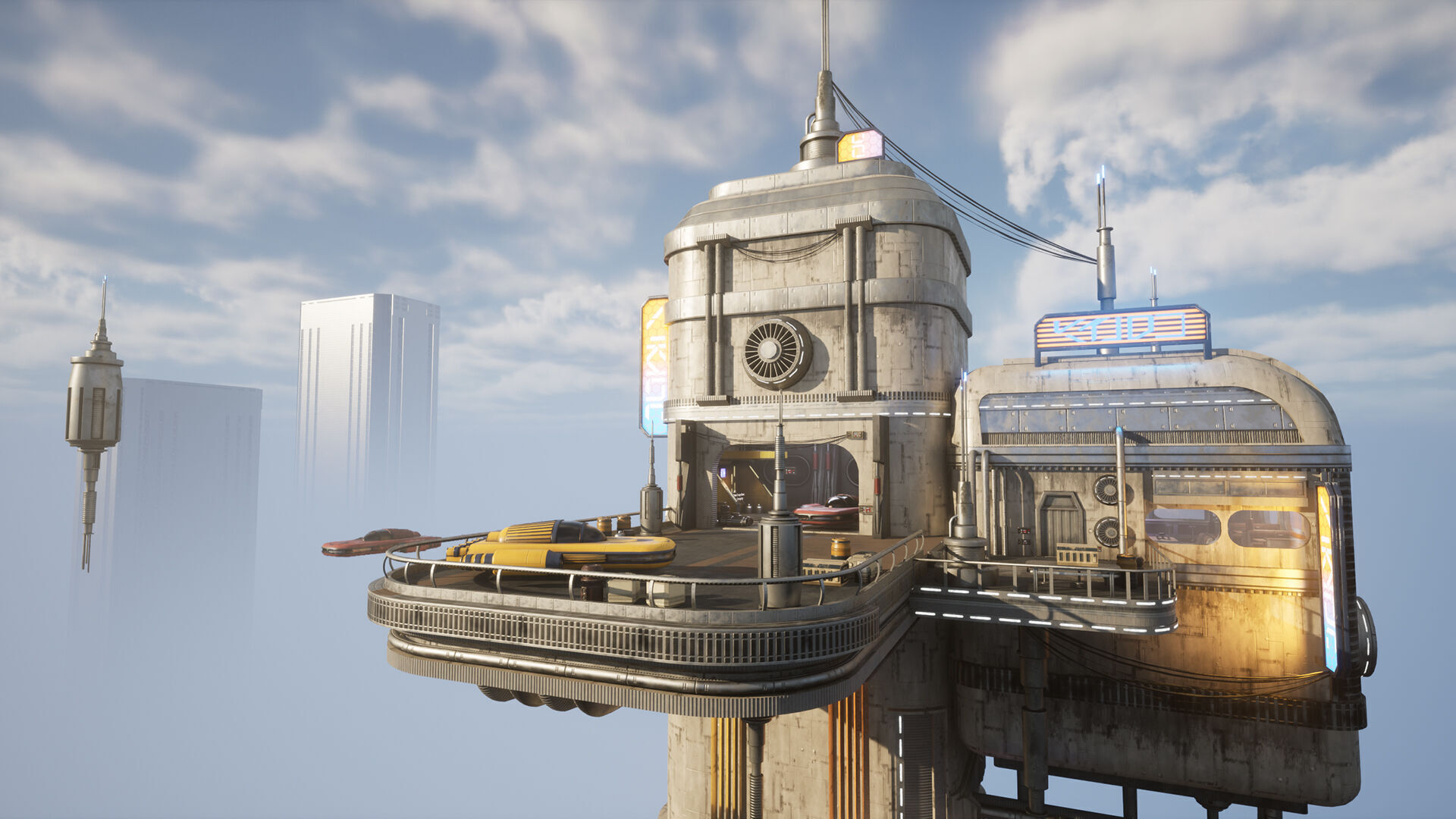 Science Fiction Flying Cantina - Unreal Engine  Low-poly 3D model_2