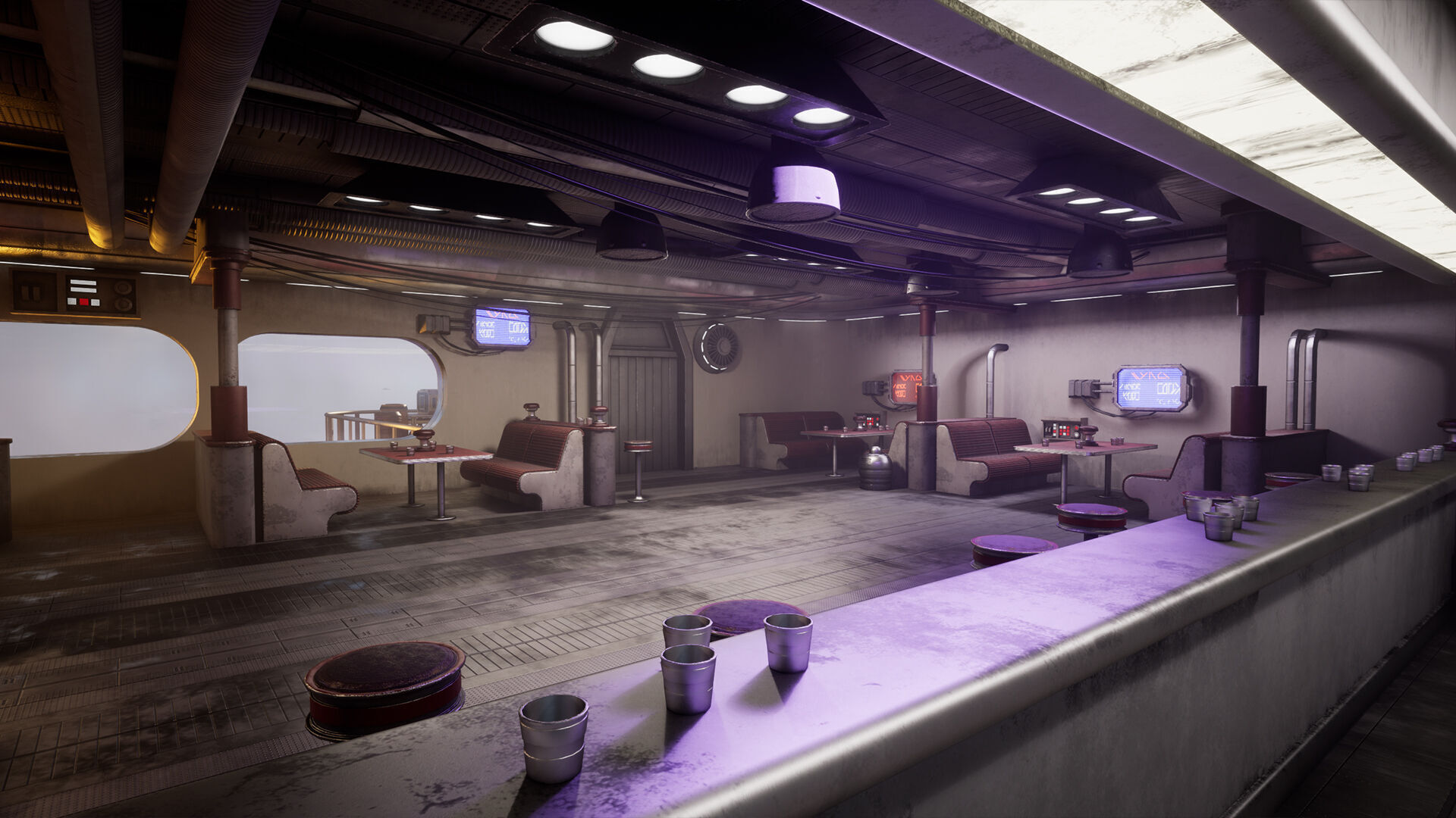 Science Fiction Flying Cantina - Unreal Engine  Low-poly 3D model_7
