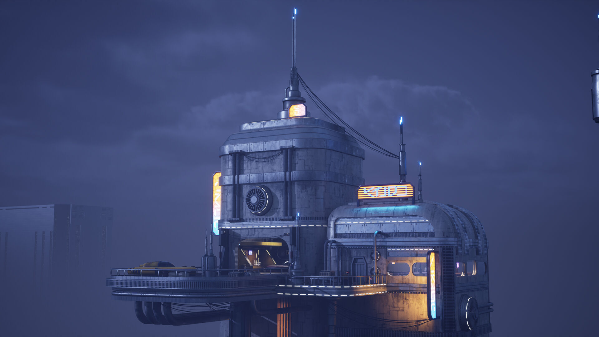 Science Fiction Flying Cantina - Unreal Engine  Low-poly 3D model_20