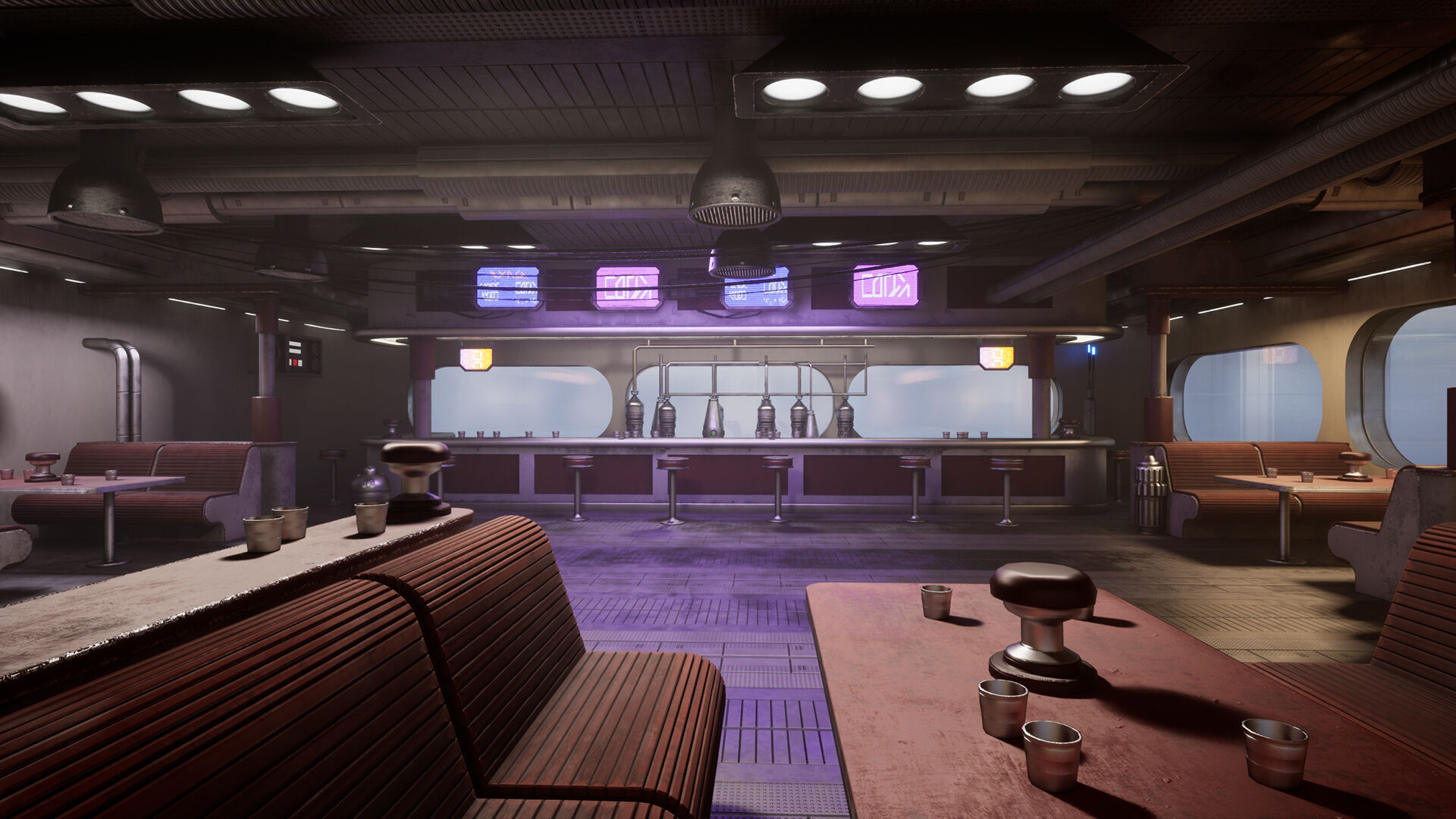 Science Fiction Flying Cantina - Unreal Engine  Low-poly 3D model_4
