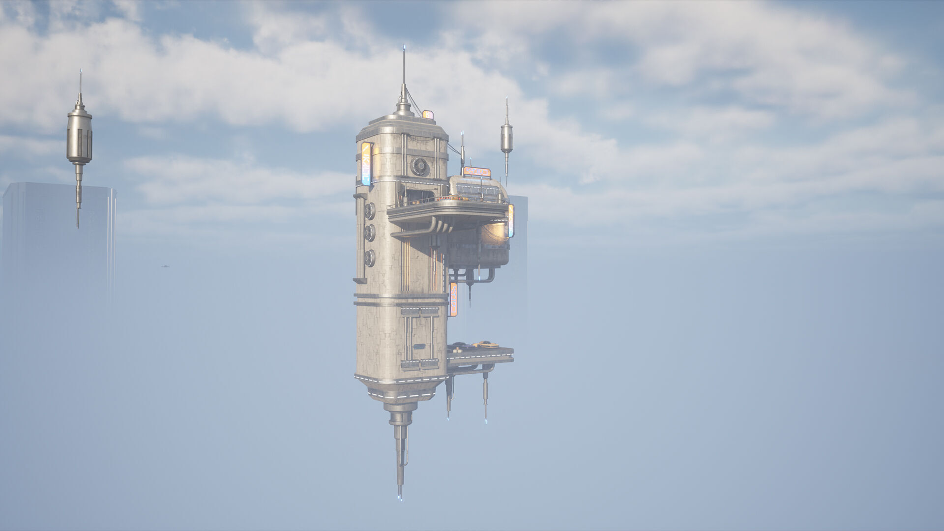 Science Fiction Flying Cantina - Unreal Engine  Low-poly 3D model_21