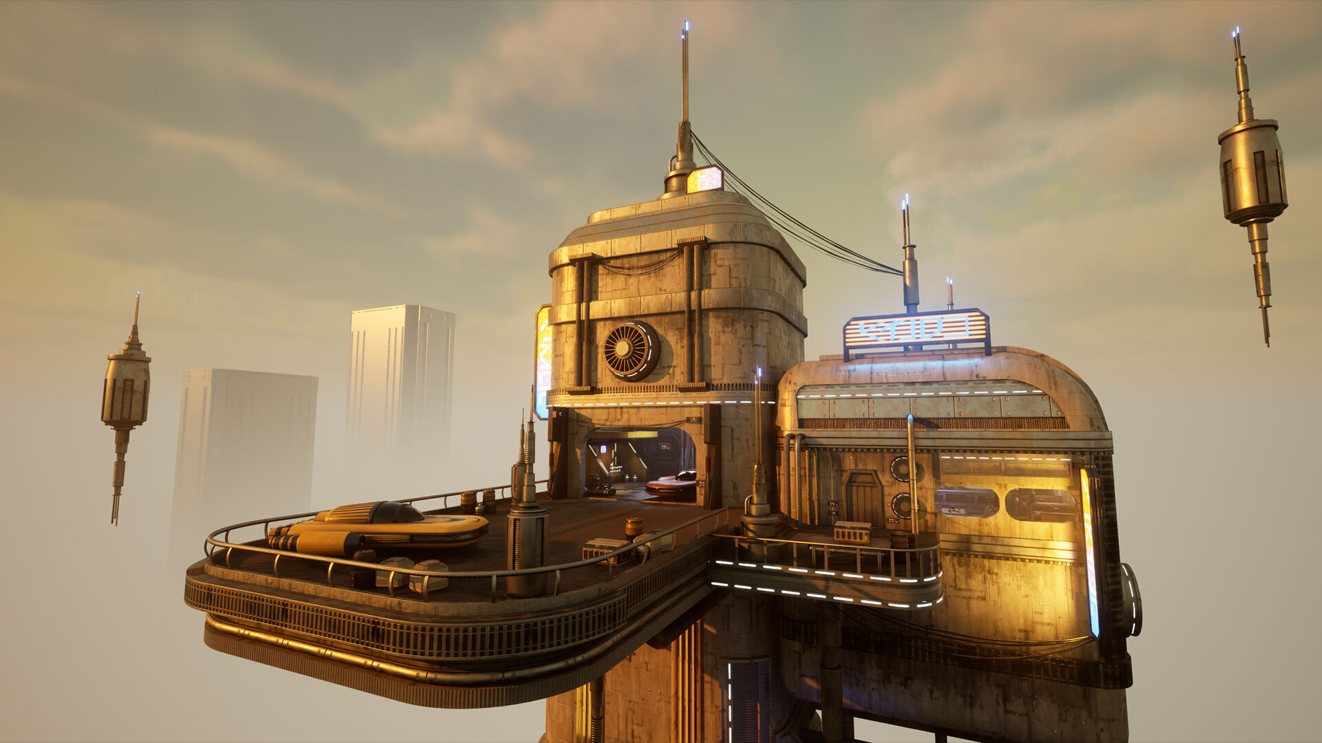 Science Fiction Flying Cantina - Unreal Engine  Low-poly 3D model_12