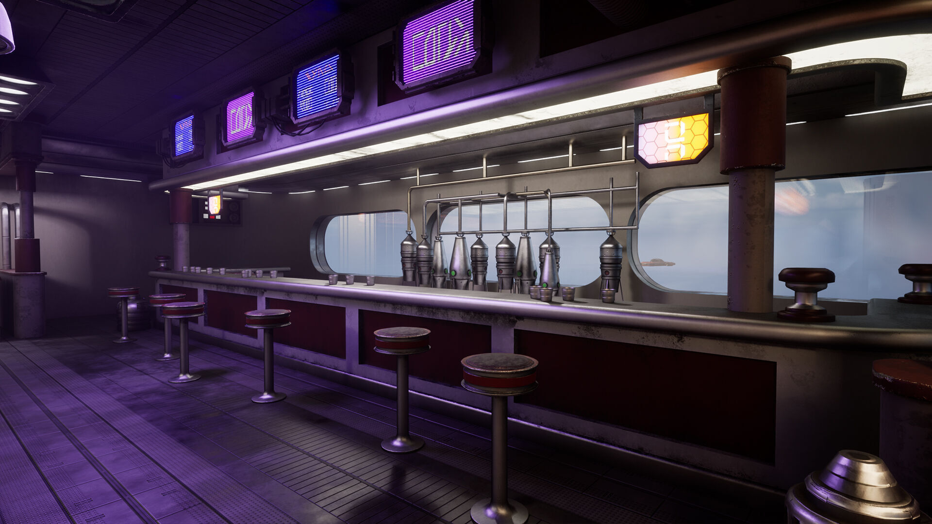 Science Fiction Flying Cantina - Unreal Engine  Low-poly 3D model_8