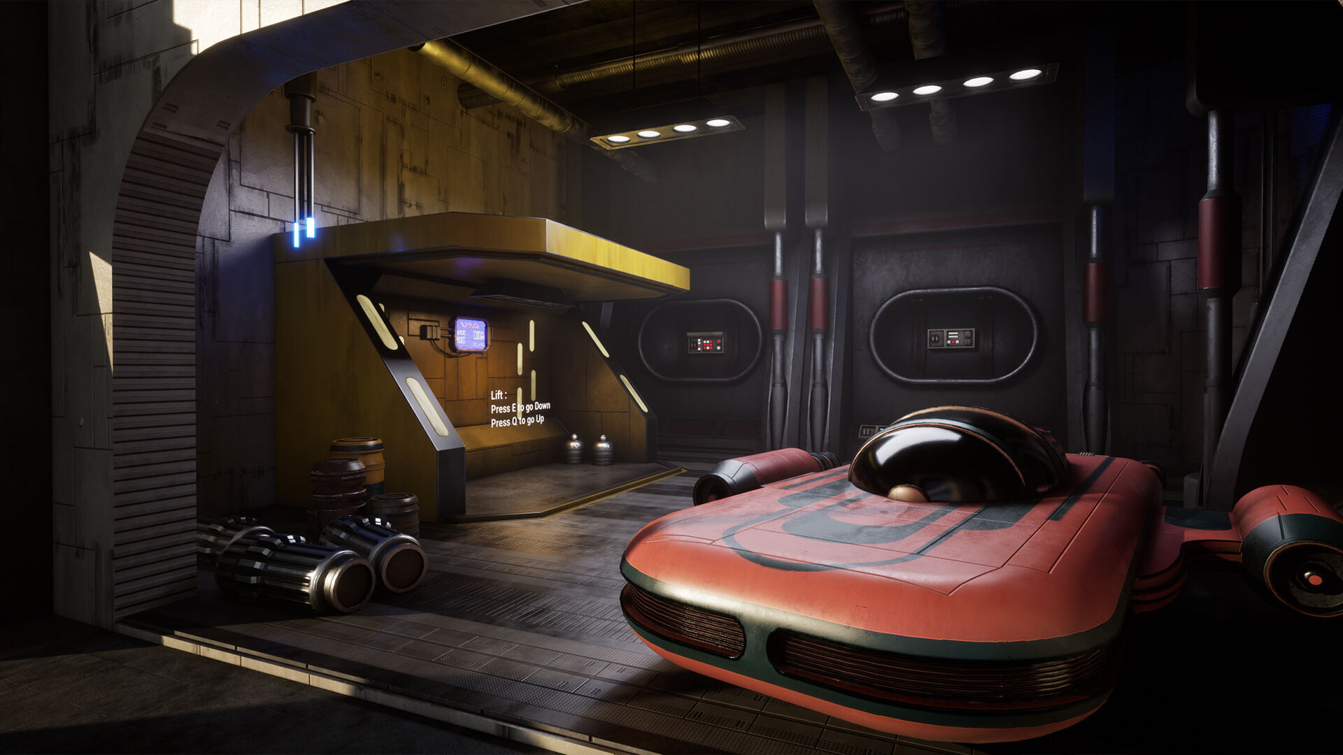 Science Fiction Flying Cantina - Unreal Engine  Low-poly 3D model_9