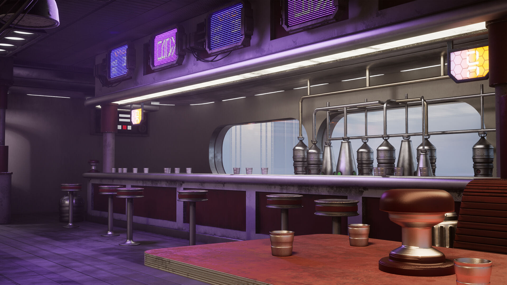 Science Fiction Flying Cantina - Unreal Engine  Low-poly 3D model_22