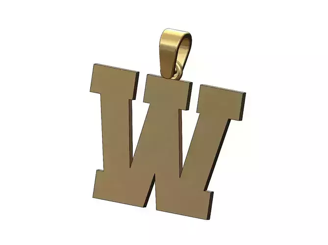 W varsity letter sports letterman jersey pendant charm