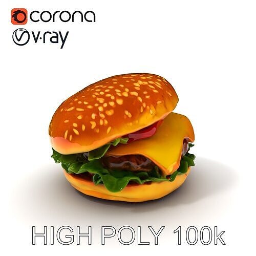 Cheeseburger Deluxe D Model Pack Low-poly 3D model