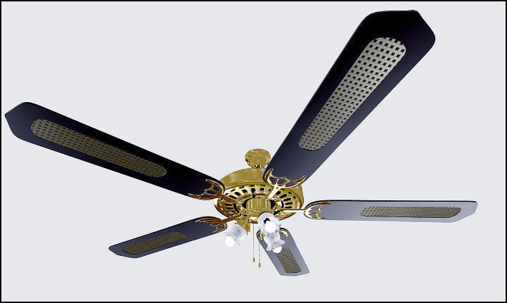 Decorative Ceiling Fan 3D model_1