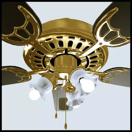 Decorative Ceiling Fan 3D model_0