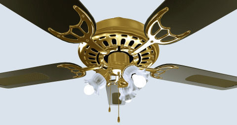 Decorative Ceiling Fan 3D model_2