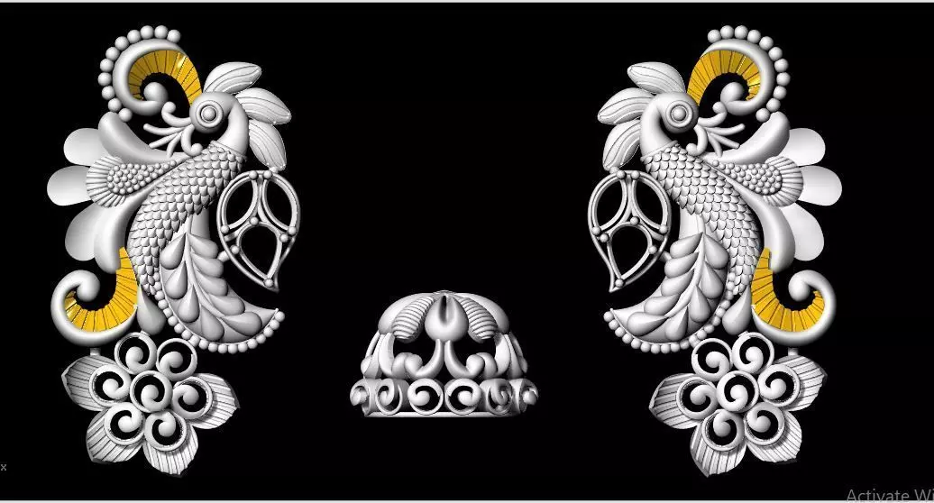 peacock vanki armlet 3dm file 3D print model