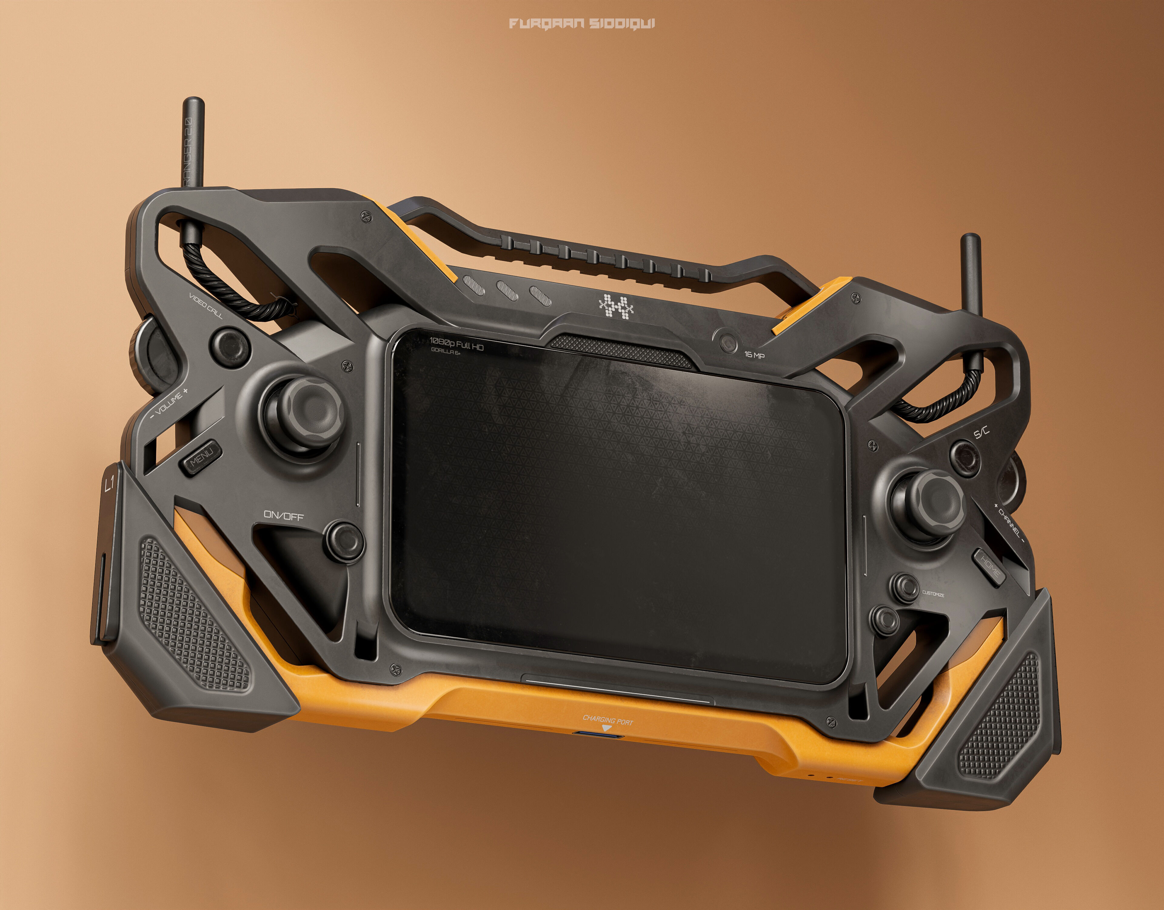 Sci-fi Controller Device X2 PBR Low-poly 3D model_9